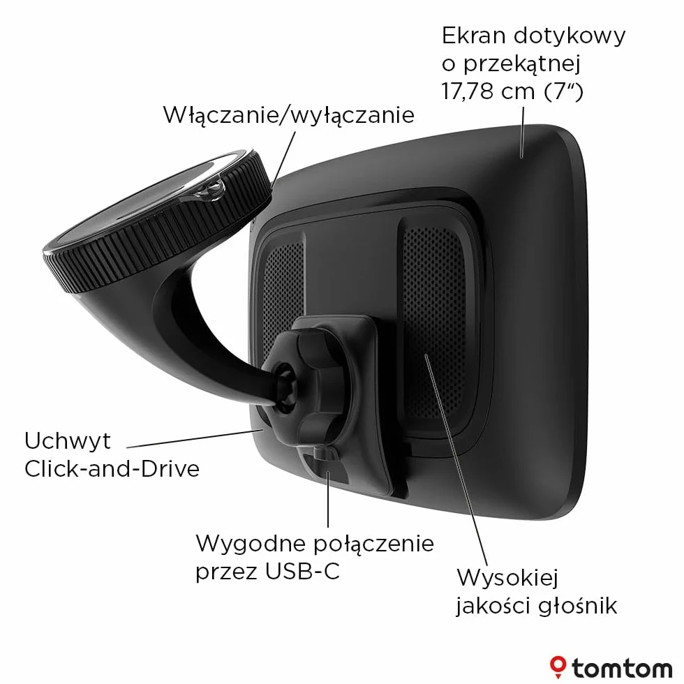TomTom GO Camper Max 2. generacji 7″ nawigacja z mapami świata i TomTom Traffic