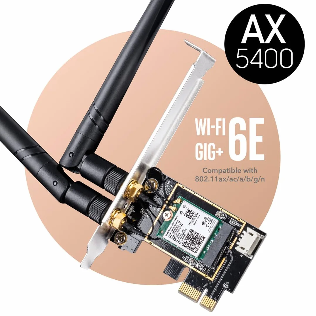 Cudy WE3000 AX 3000 Mbps bezprzewodowa karta WiFi 6 PCIe Bluetooth 5.0 802.11ax czarny