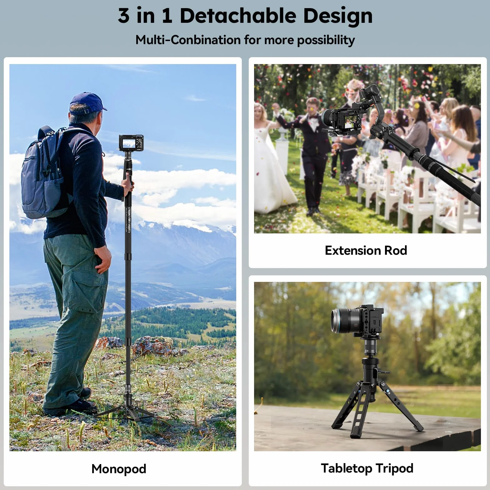 SIRUI Monopod z włókna węglowego 165 cm z pedałem, szybki monopod podróżny