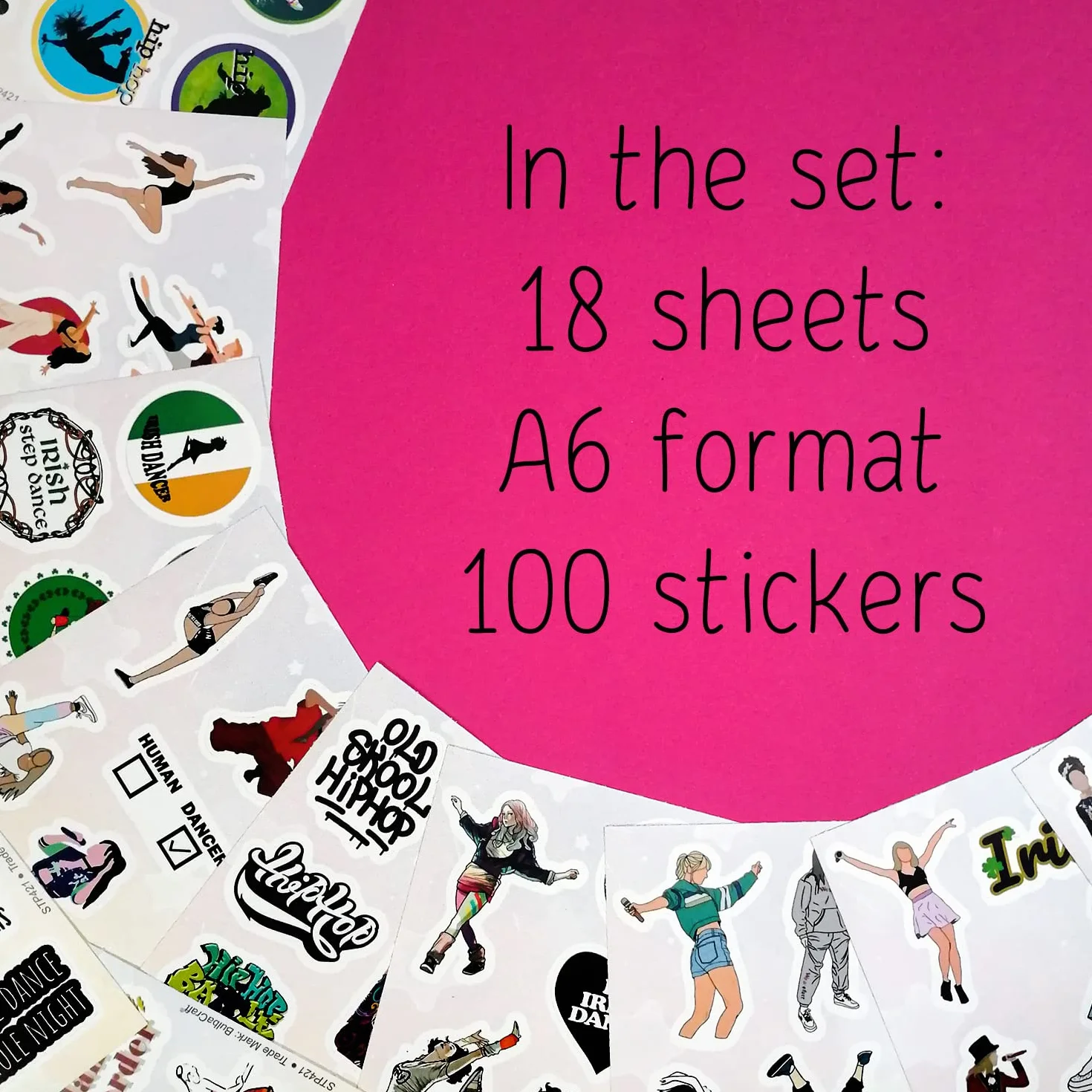 Naklejki Taniec na Butelki z Wodą, Naklejki do Scrapbookingu, Naklejki na Laptopa, Prezenty dla Tancerek i Nauczycieli Tańca - Dance Stickers