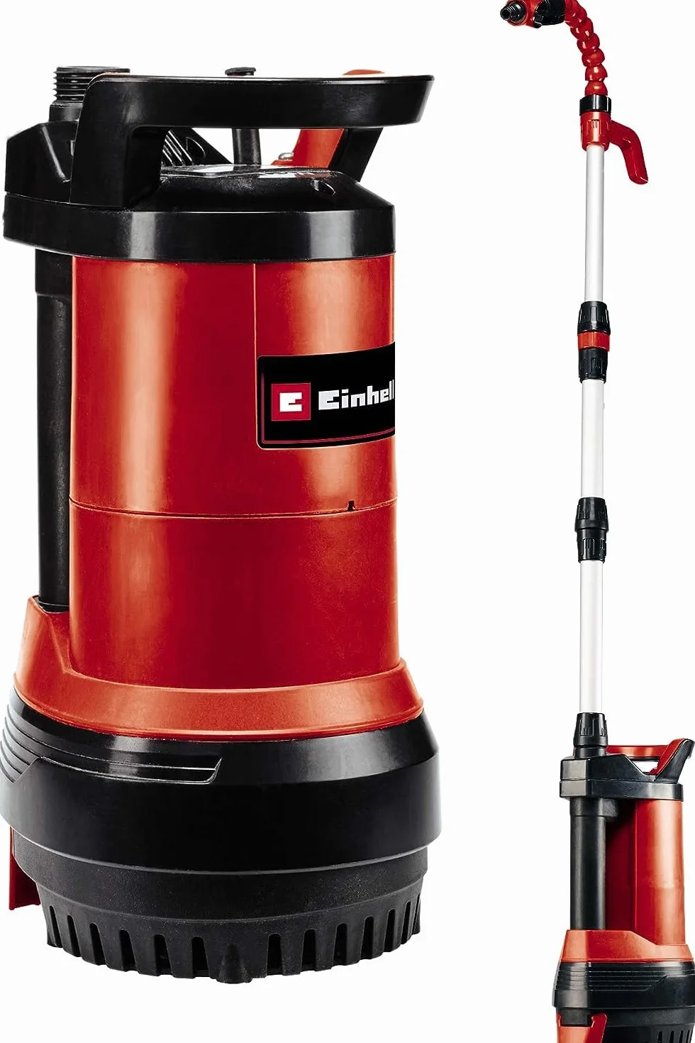 Einhell GE-PP 5555 RB-A Pompa do beczki deszczowej (550 W, pompa kombinowana 2 w 1, zanurzeniowa pompa ciśnieniowa i beczka przeciwdeszczowa, automatyczna funkcja z ochroną przed pracą na sucho,