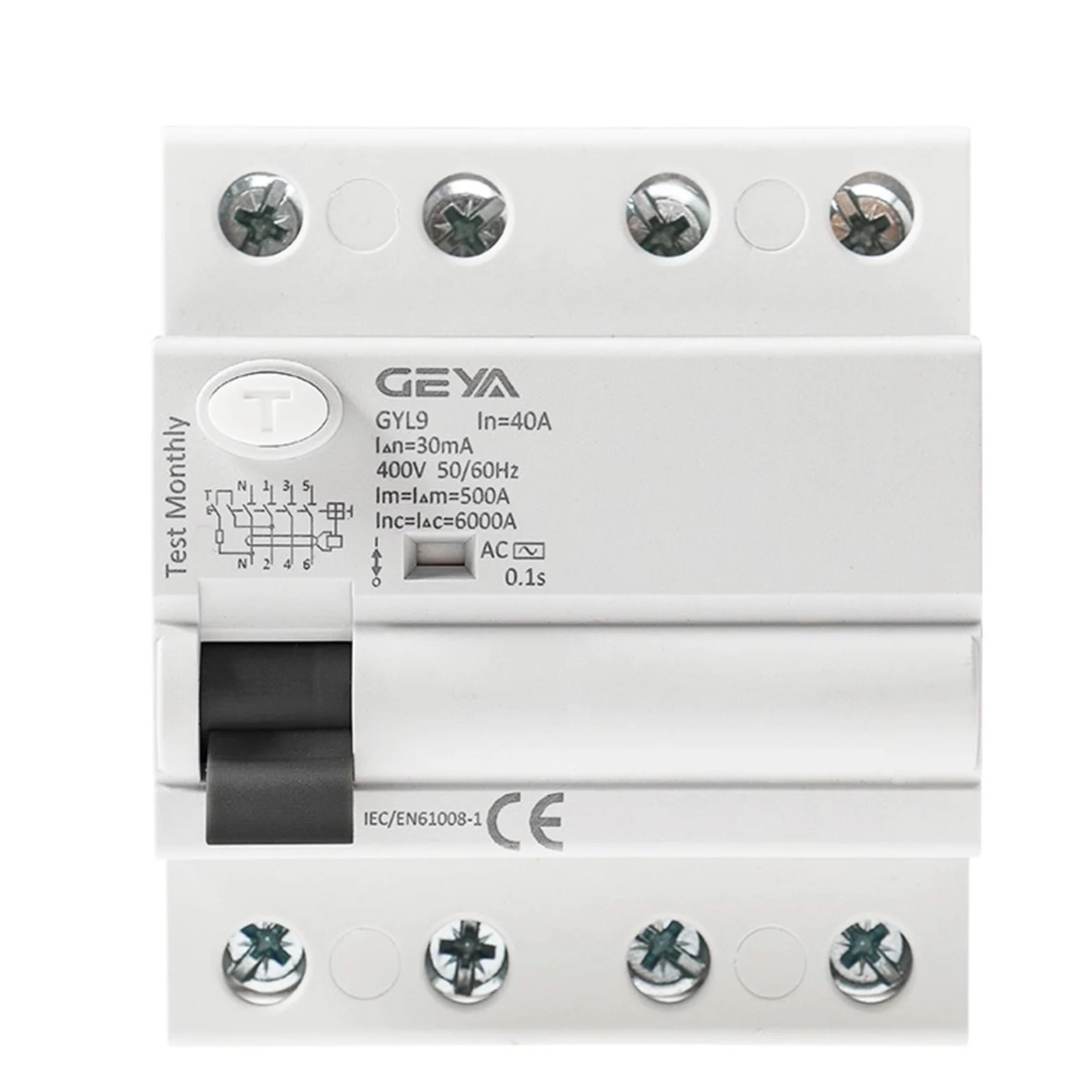 GYL9 AC różnicowy wyłącznik różnicowoprądowy wyłącznik bezpieczeństwa 4P 25A 40A 63A 80A 100A ELCB 30mA 100mA 300mAh (300 mAh, 4P 25A)