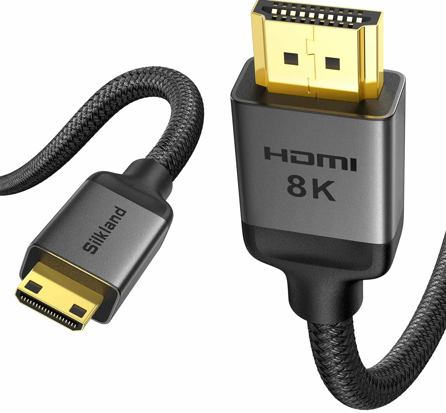 Silkland 8K Mini HDMI to HDMI 2.1 Kabel 30CM 48Gbps HDR eARC