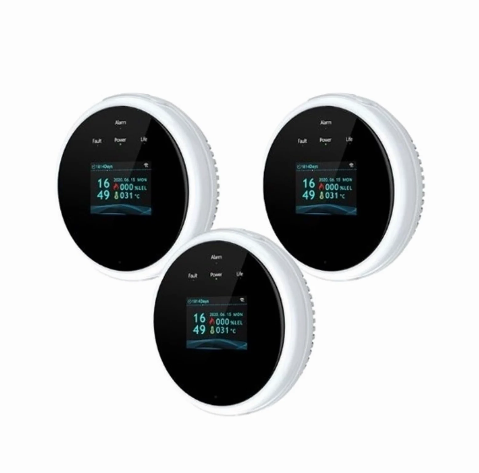System Alarmowy, Inteligentny Alarm Gaz LPG Wyciek Temperatura Pożaru Ciepło 70DB Detektor Czujnik Ustawienie Sceny Ze Sterownikiem Zaworu(3 PCS)