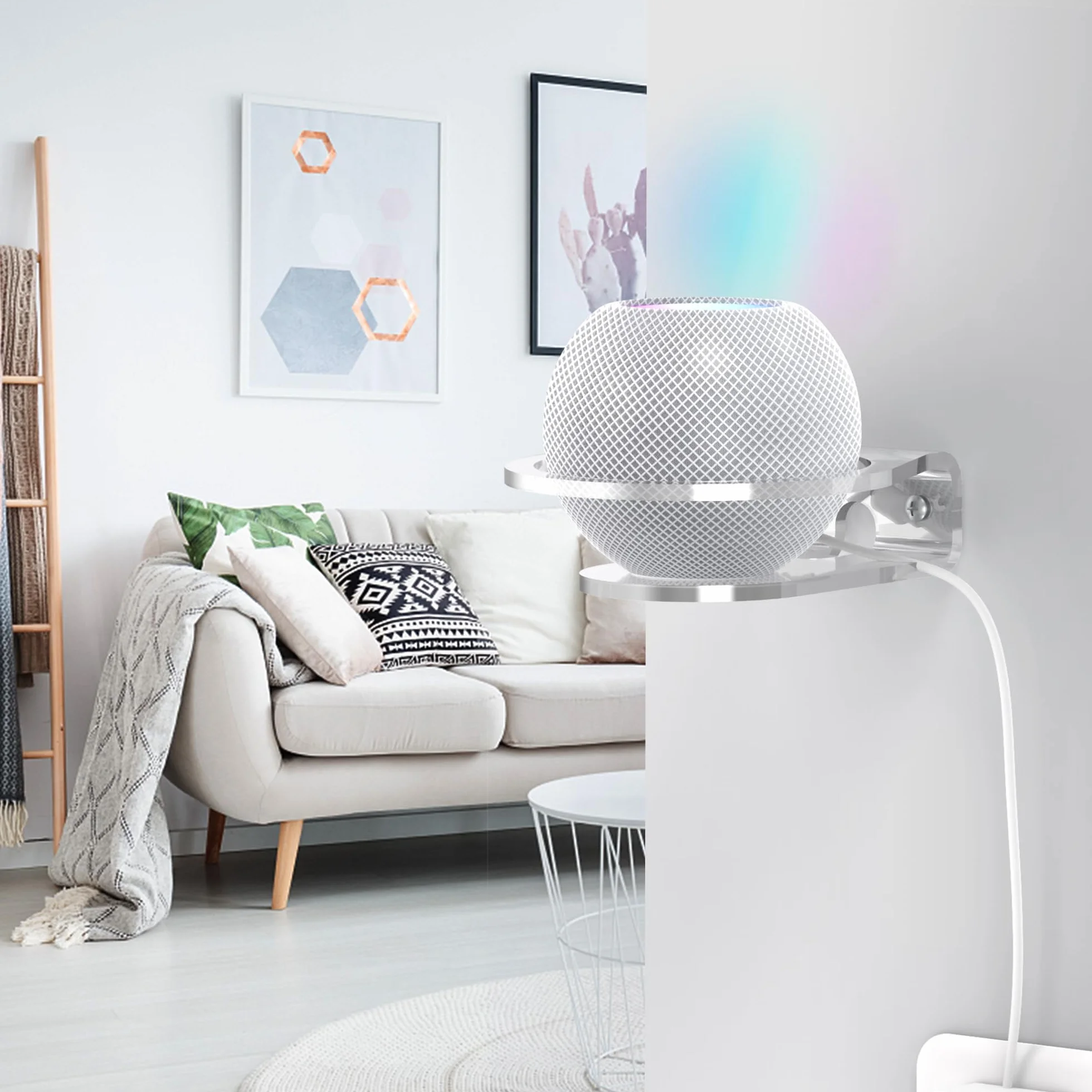 Cozycase Dot 5. & 4. generacji uchwyt ścienny – Homepod mini uchwyt stojak akcesoria z akrylu, idealny do kuchni, łazienki i sypialni (1 sztuka)