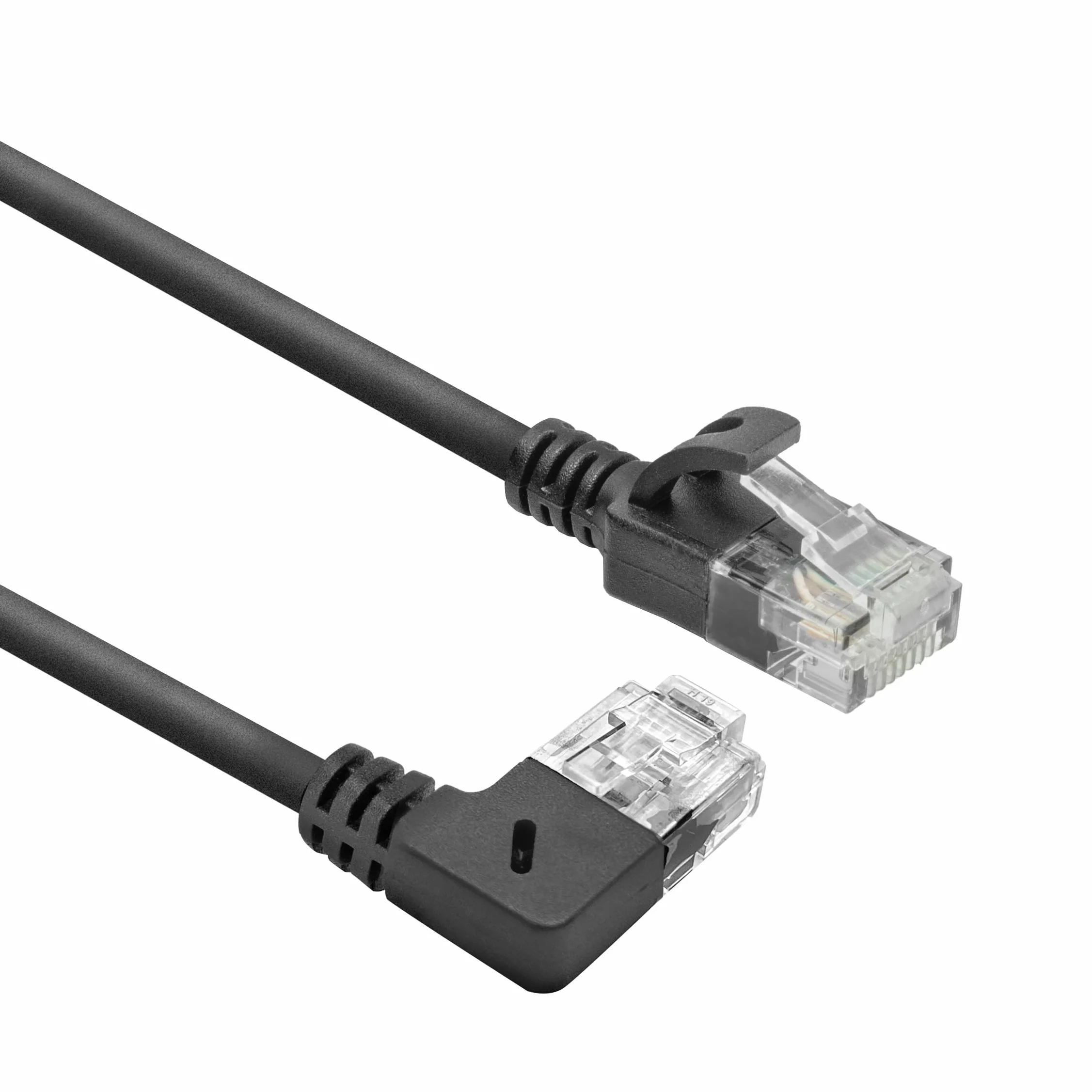 ACT CAT6A kabel sieciowy 90° kątowy w prawo U/UTP LSZH LAN 3,6 mm Slimline Ethernet RJ45 1,5 m