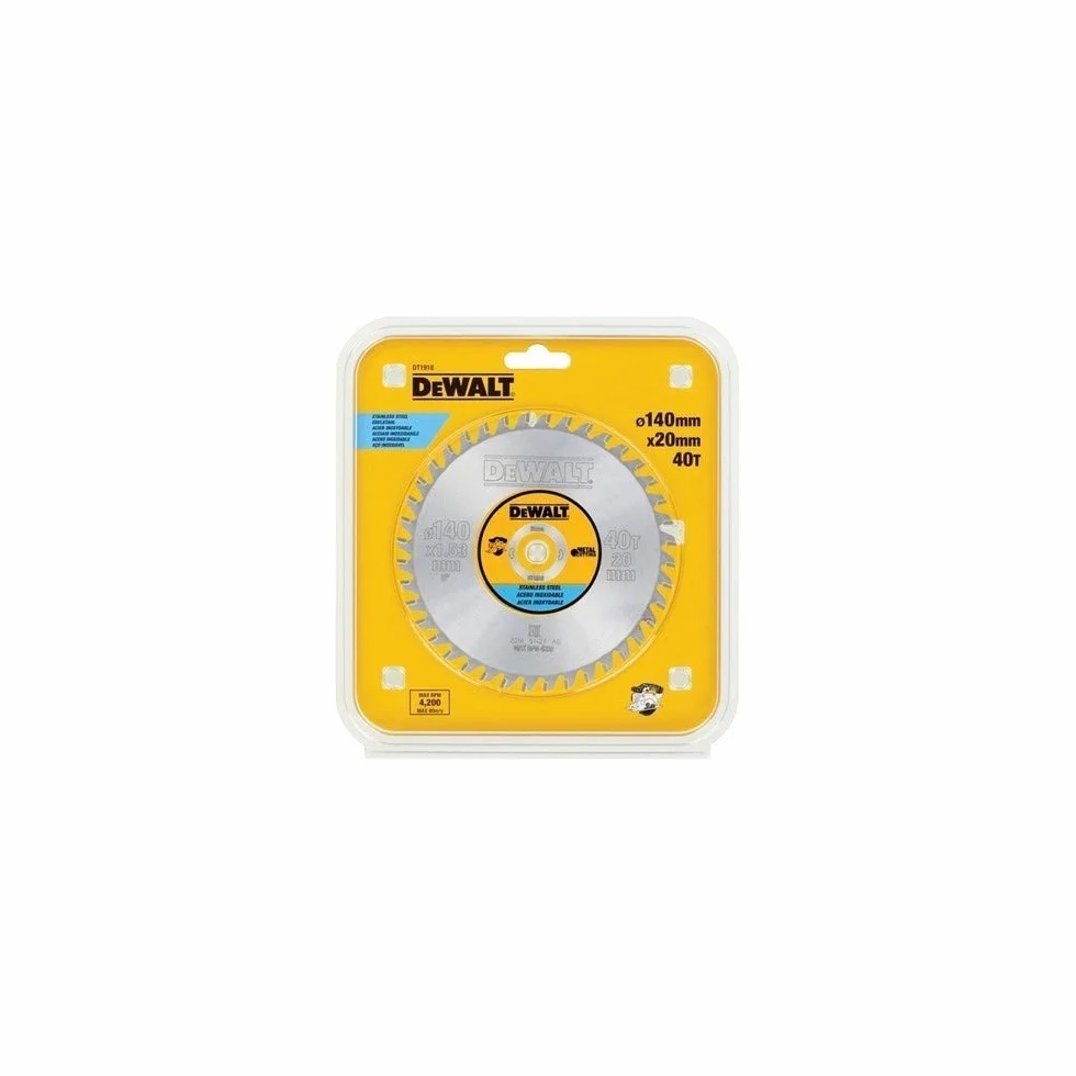 Dewalt DT1918-QZ metalowy brzeszczot piły tarczowej 140/20 40TFZ +10°, do stali nierdzewnej