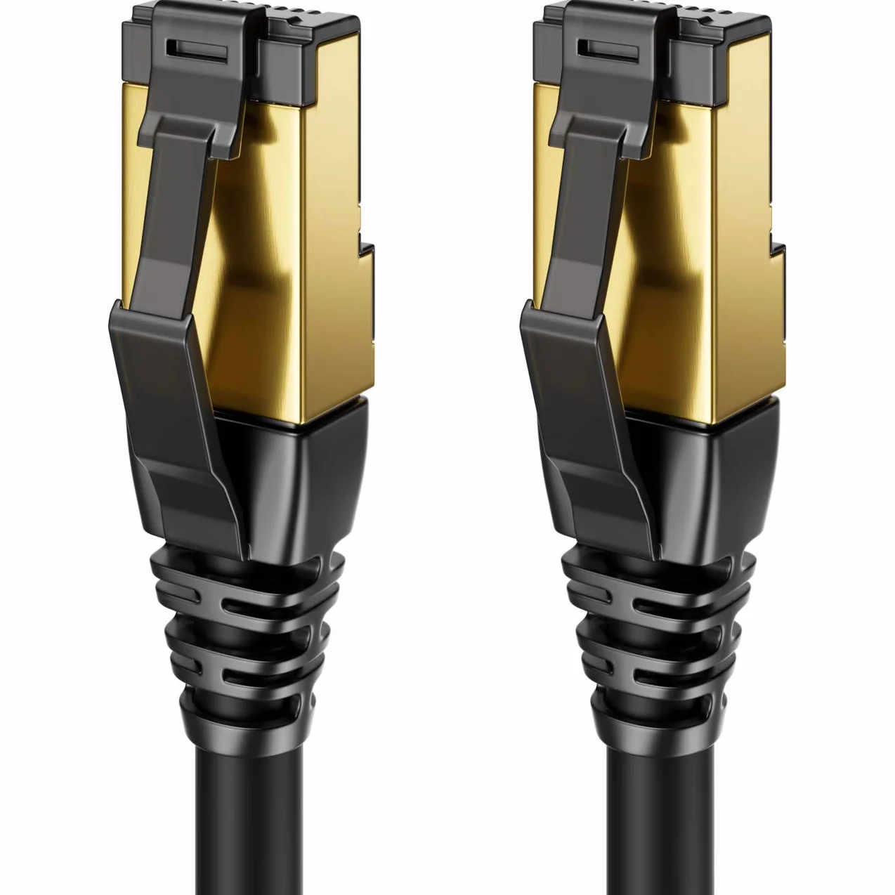 deleyCON 20m CAT8.1 LAN Kabel Patchkabel Sieciowy - RJ45 LAN DSL Miedź S/FTP Ekranowanie 2000 MHz 40 Gbit - CAT.8 Ethernet Kabel RJ45 Wtyk Pozłacany - Czarny