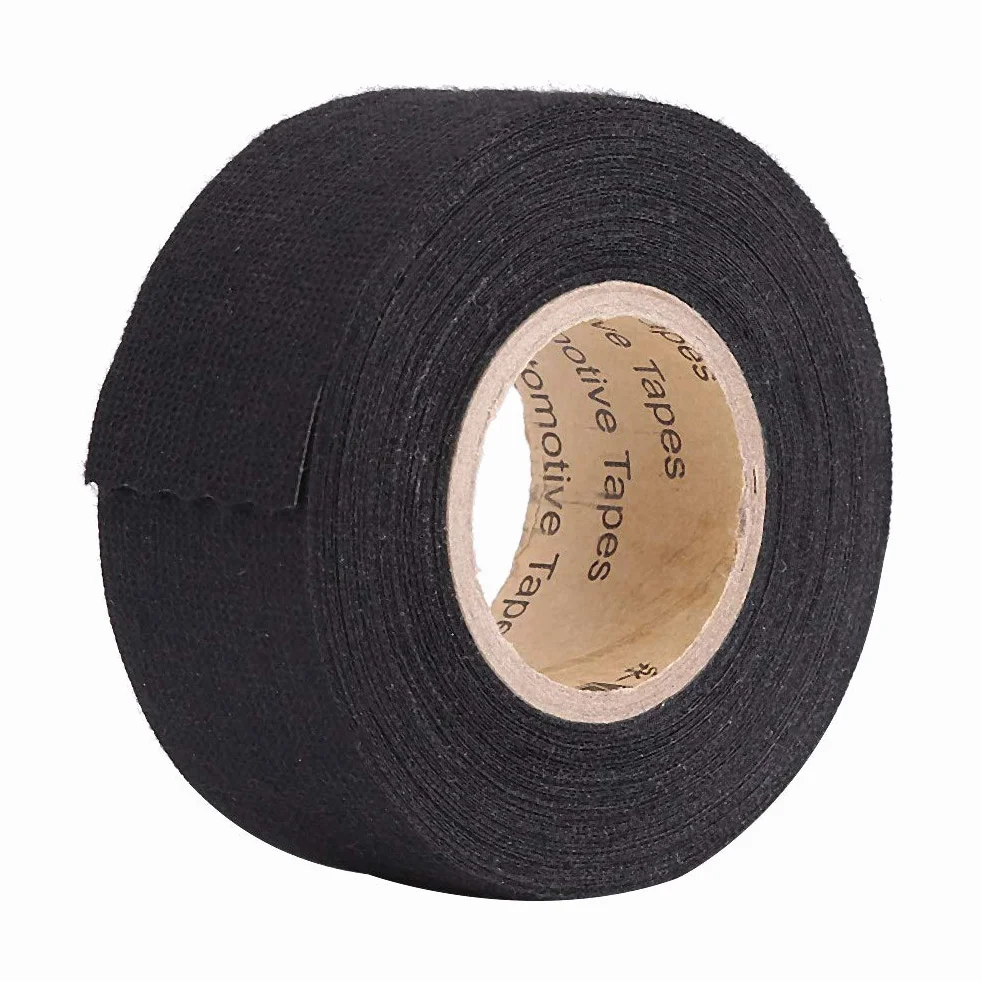 Tbest samoprzylepna taśma tekstylna, z bawełny, odporna na rozerwanie, taśma izolacyjna, filcowa, do samochodu, motocykla (32 mm x 15 m)