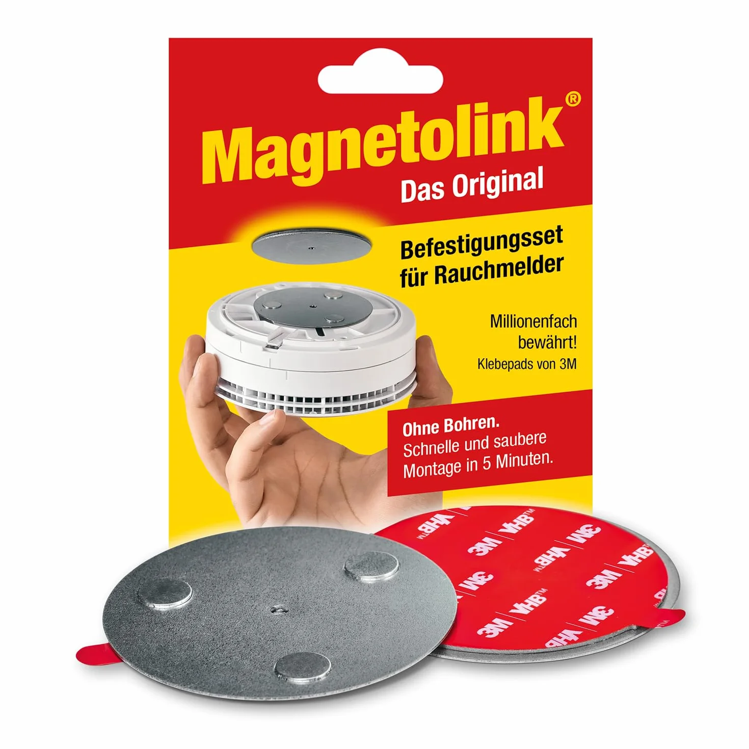 Magnetolink 003163 Mocowanie Czujki Dymu, Stal Nierdzewna