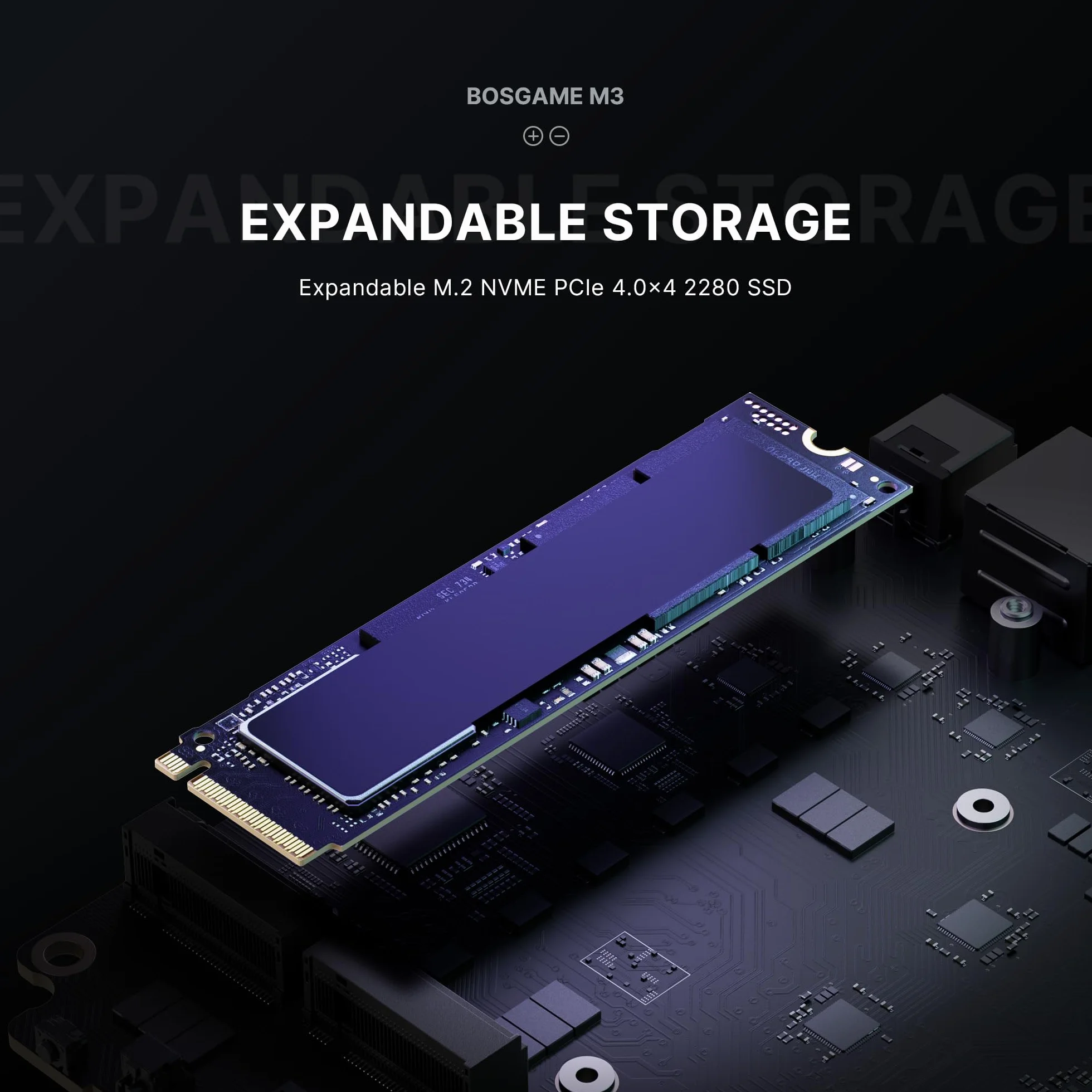 BOSGAME M3 Mini PC Intel Core Ultra 7 155H 64GB DDR5 2TB PCIe4.0 SSD Windows 11 Pro