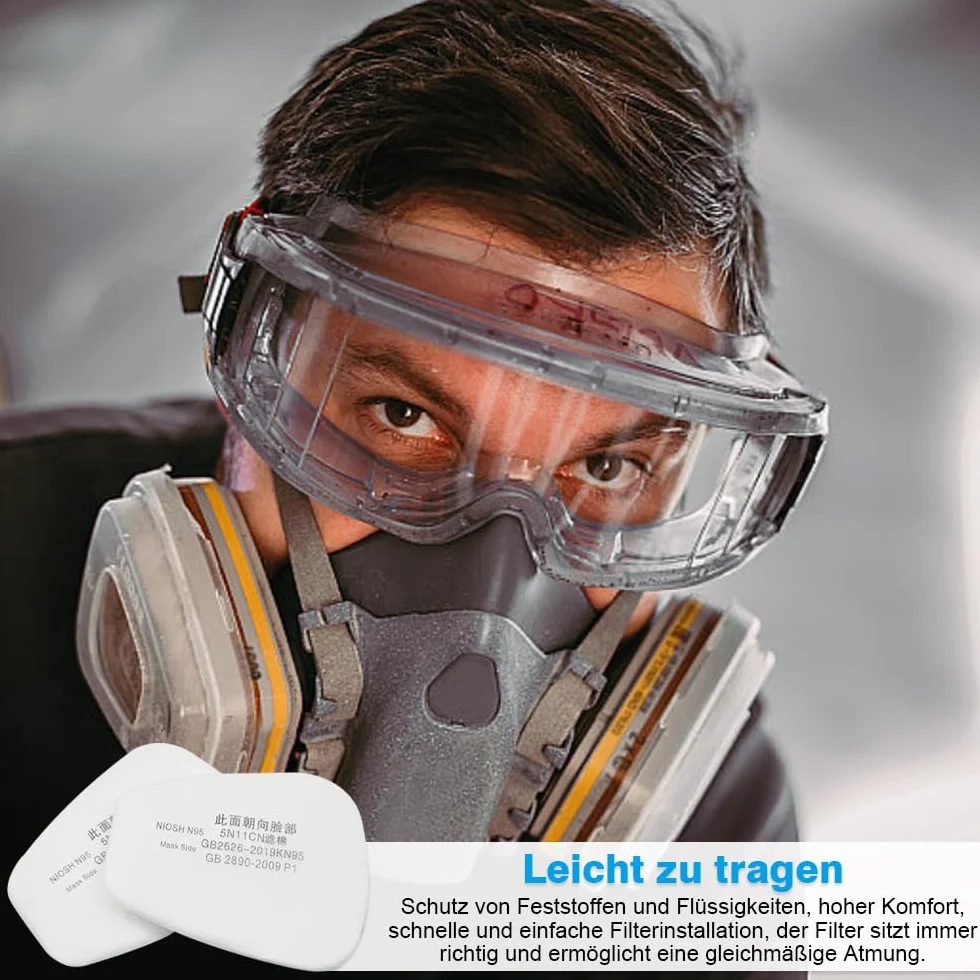 80 filtrów bawełnianych, 5N11CN, filtr wkładany, zestaw filtrów do maski oddechowej, filtr przeciwko oparom organicznym, zestaw filtrów do 6200, 6502, 6800, 7502