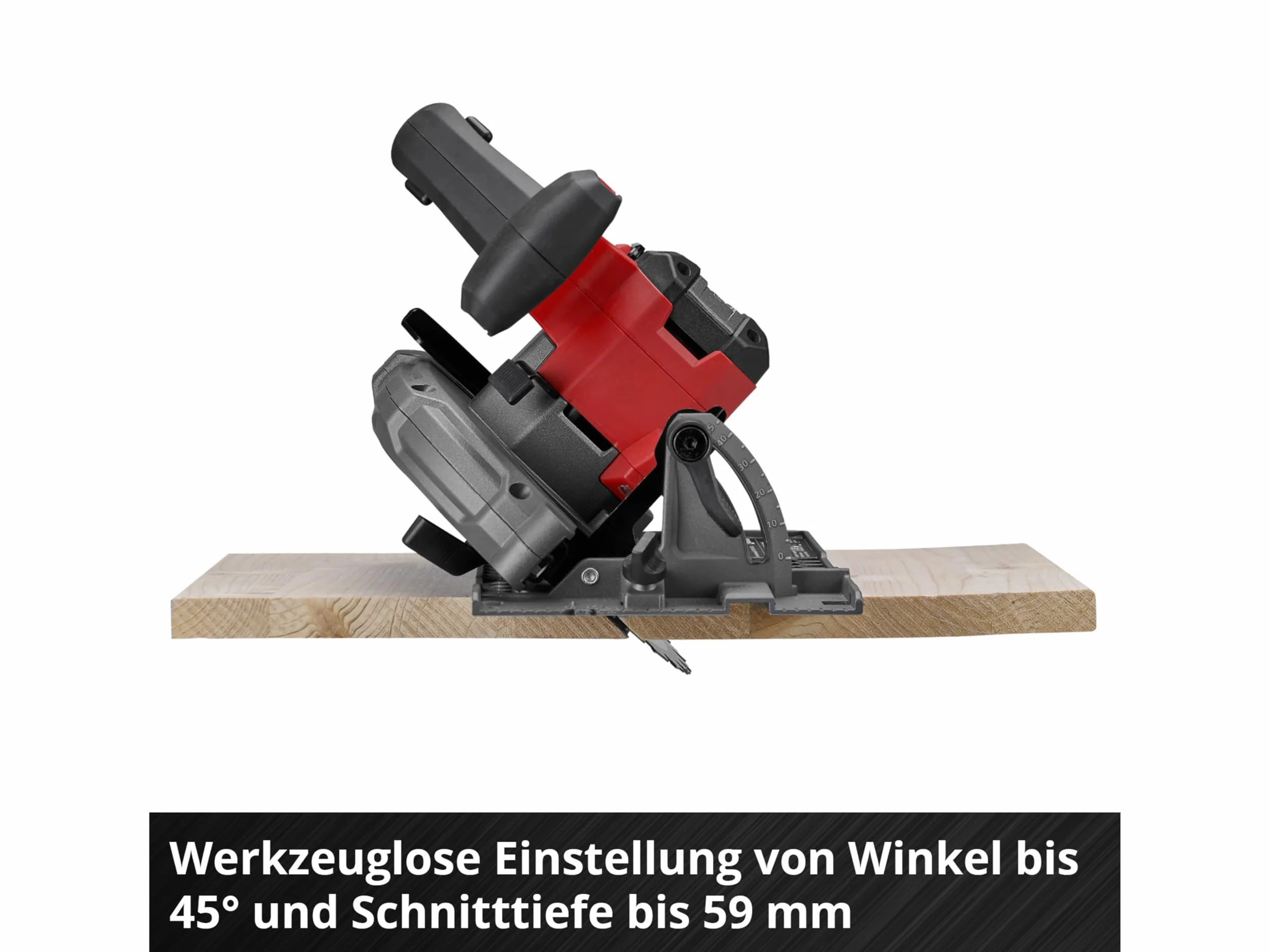 Einhell Profesjonalna akumulatorowa piła tarczowa 18 V Power X-Change, bezszczotkowa, Ø 165 mm ostrze piły, beznarzędziowa regulacja kąta cięcia, bez baterii TC-CS 1410 Solo