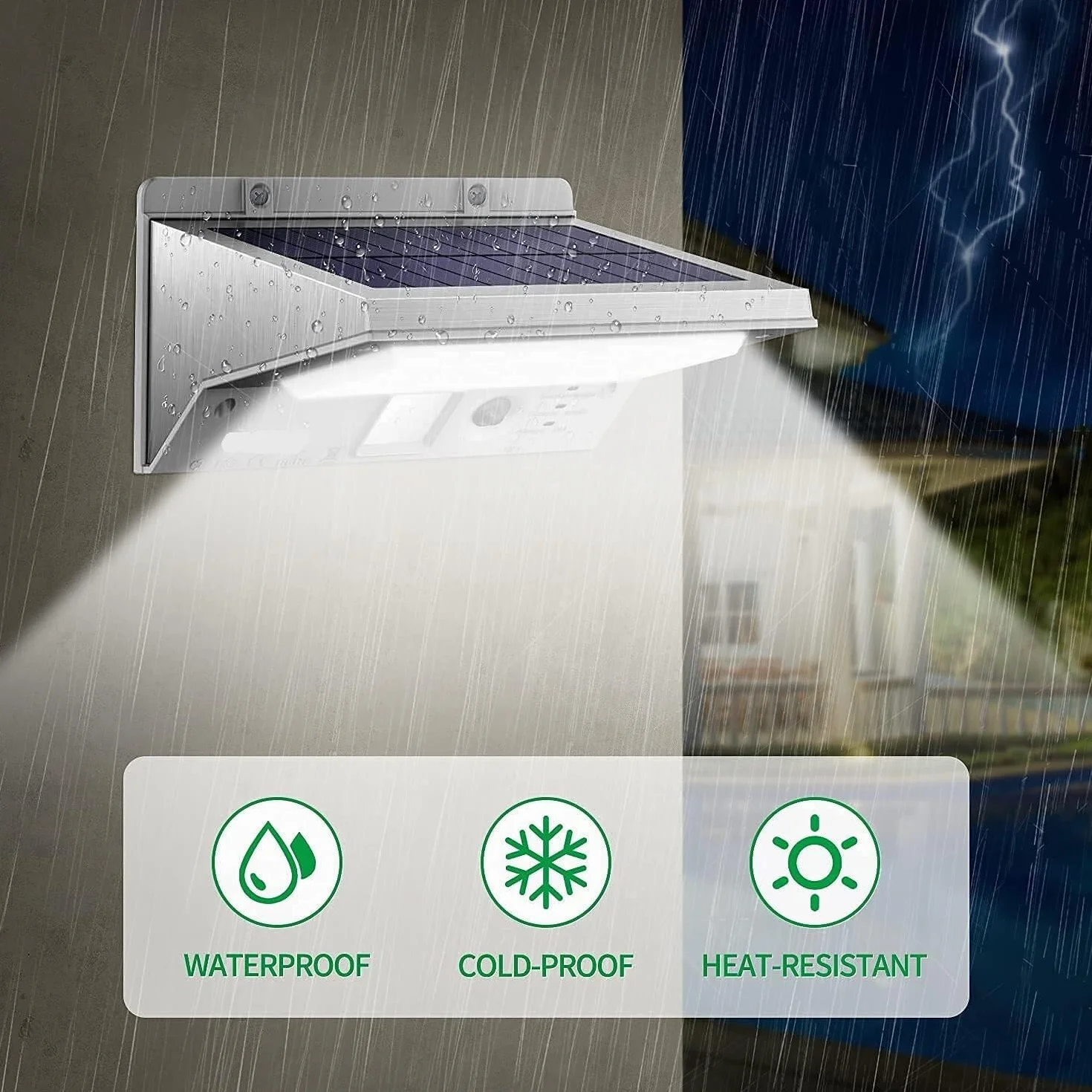 Zewnętrzna Lampa Solarna Lampy solarne, czujnik ruchu, zewnętrzne, zasilane diodami LED, ze stali nierdzewnej Światła Słonecznego Nowoczesne