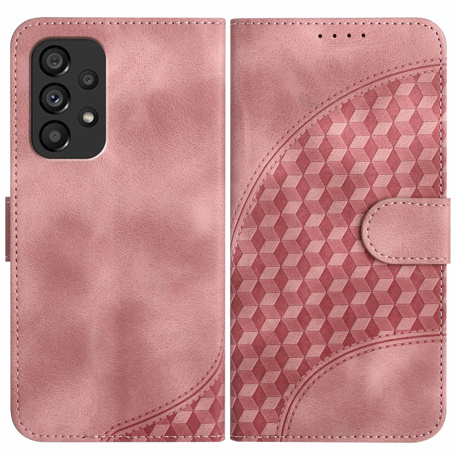 Etui na telefon komórkowy Samsung Galaxy A53 5G, z przegródką na karty, funkcja stojaka, magnetyczne, etui ze skóry poliuretanowej (PU), etui z klapką, kompatybilne z Galaxy A53 5G, różowe