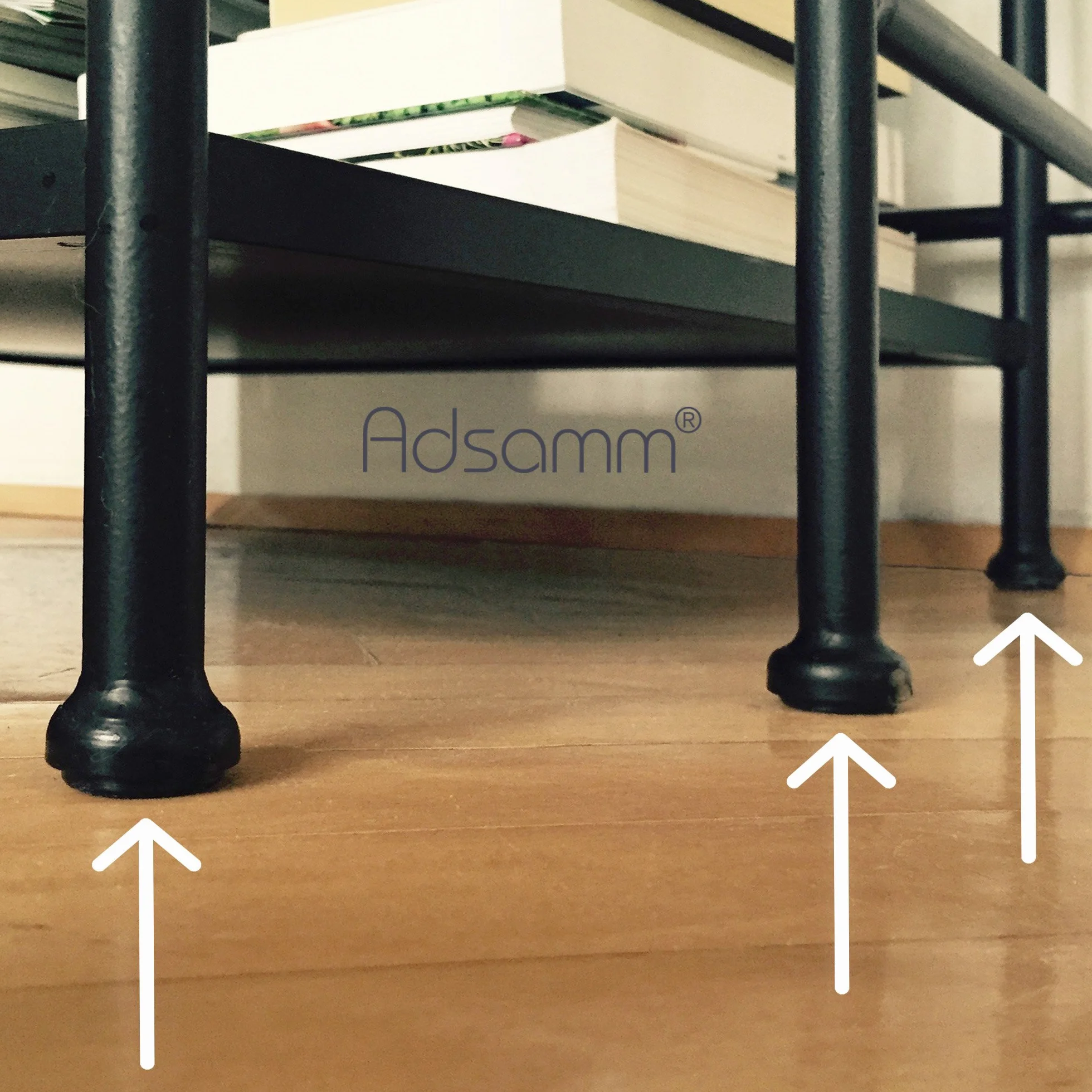 Adsamm® / 8 x samoprzylepnych podkładek filcowych/czarny/Ø 60 mm/okrągłe/podkładki do mebli z filcu o grubości 3,5 mm/ochrona mebli i podłogi w jakości Adsamm®
