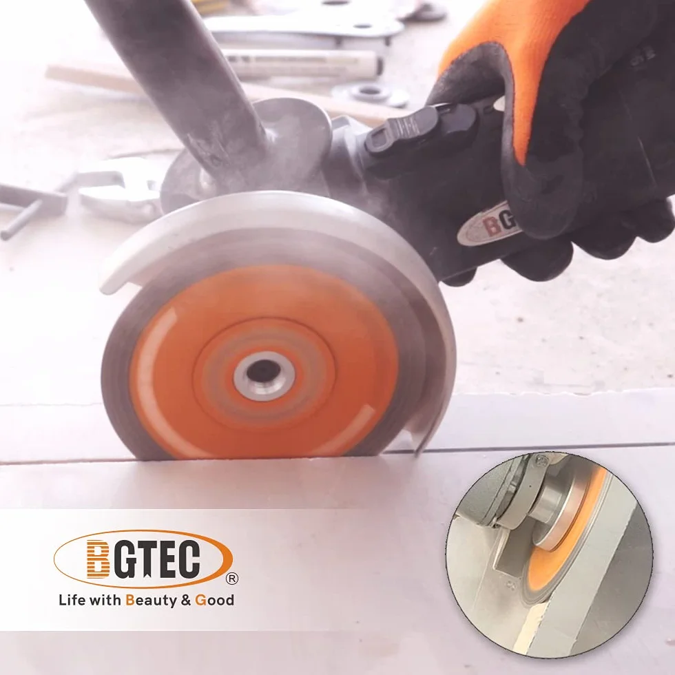 BGTEC Diamentowe brzeszczoty do porcelany, 5 szt. 115 mm x siatkowe turbo ostrza do płytek z trzpieniem M14 do tarcz do płytek porcelanowych, granitowych marmurów