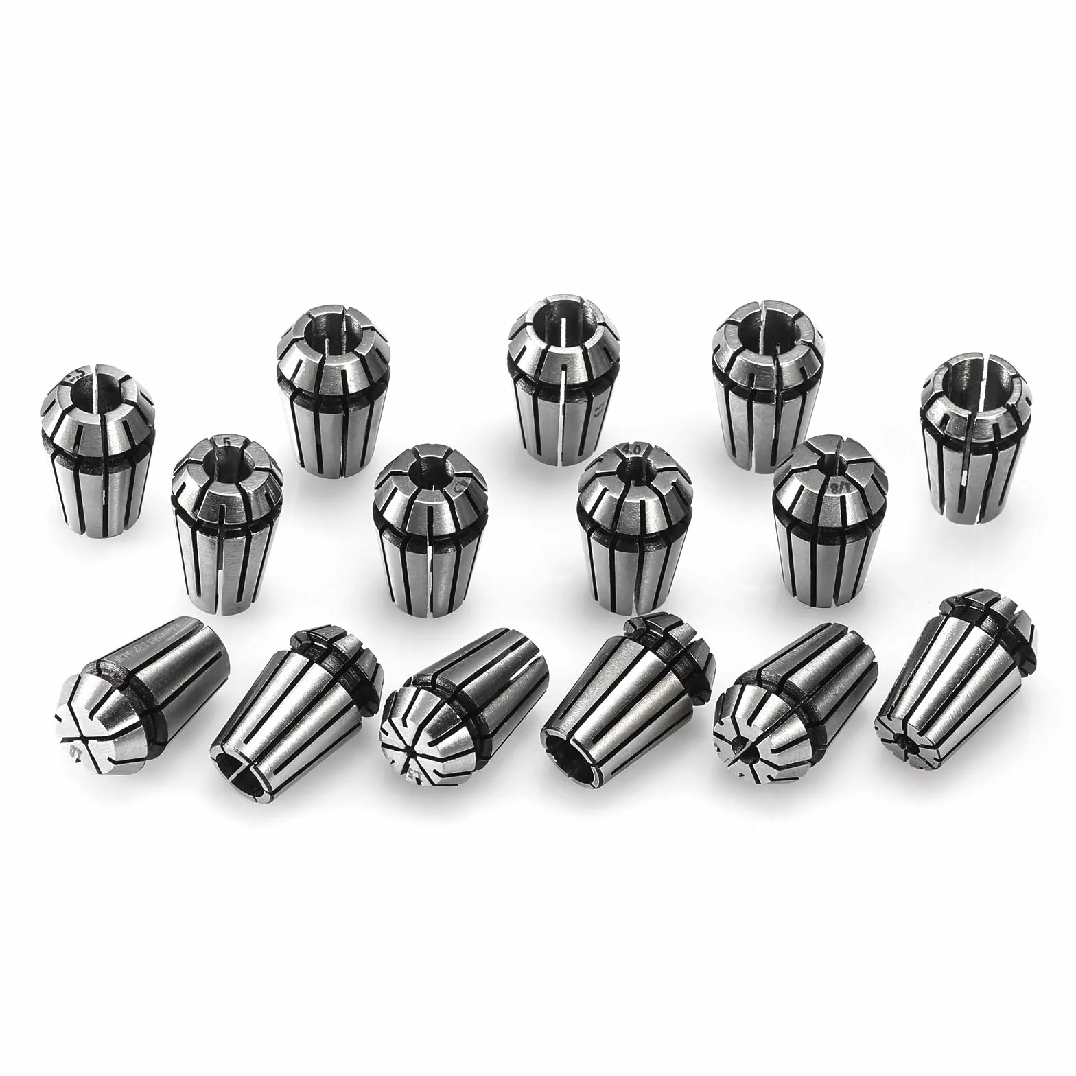 Genmitsu ER11 Zestaw tulei zaciskowych sprężynowych 1-7 mm 1/8 cala 1/4 cala do zacisków CNC, grawerka, tokarka, narzędzie 15 sztuk