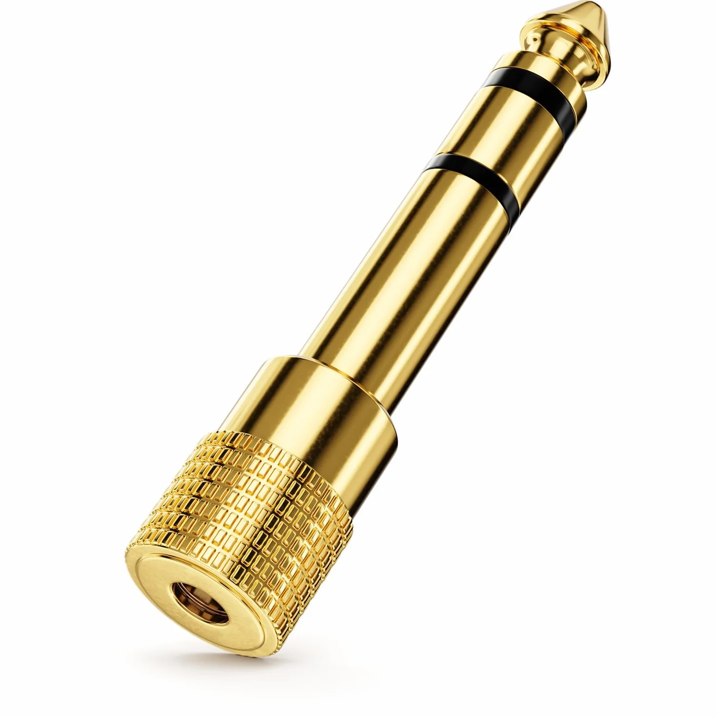 deleyCON Adapter Jack [1 Sztuka] 6,35mm do 3,5mm - Dźwięk Stereo Audio Sprzęgło - Do Słuchawek Gitara Odbiornik HiFi Wzmacniacz Kino Domowe Mikser Klawiatura TRS