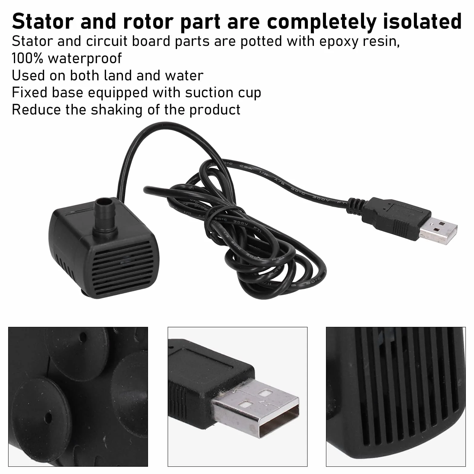 Mini Pompa do Akwarium 230L/H Bezszczotkowa Pompa Głębinowa Wtyczka USB DC 12V Pompa Wodna do Stawu Fontanny Akwarium