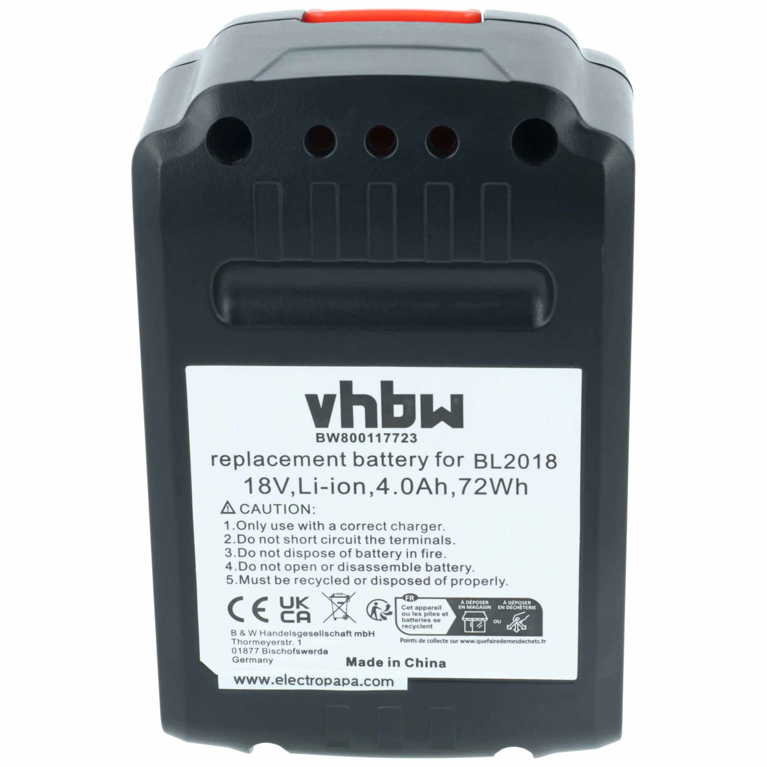 vhbw 2 x bateria kompatybilna z Black & Decker GLC1815L, GLC1823, GLC1825L, GLC2500, GLC1825LB, GLC2500L elektronarzędzia (4000 mAh, Li-Ion, 18 V)