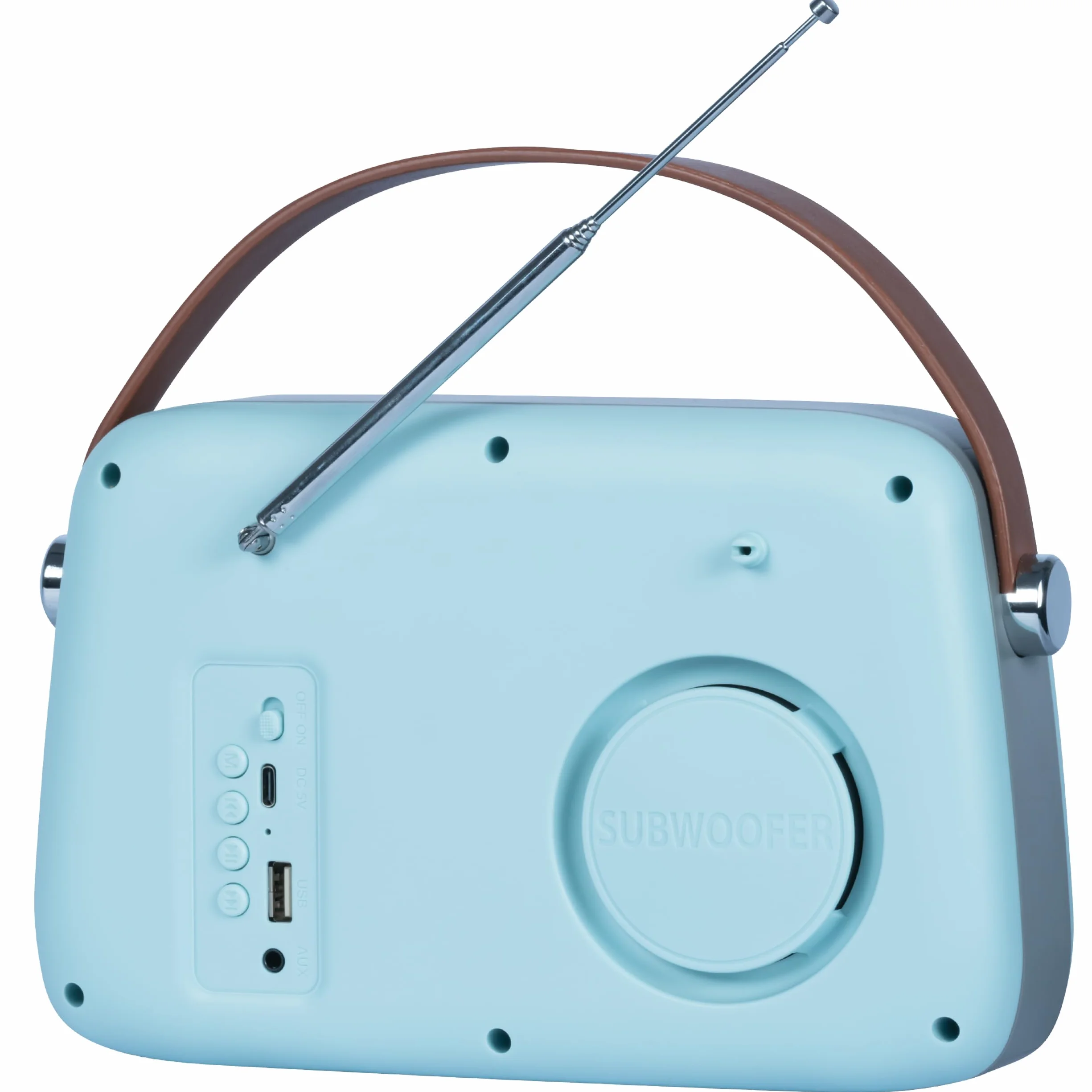 Madison FREESOUND-VR30BL-DAB Radio DAB+ Vintage z Baterią Długiej Żywotności DAB+ FM Bluetooth USB Subwoofer Matowy Niebieski