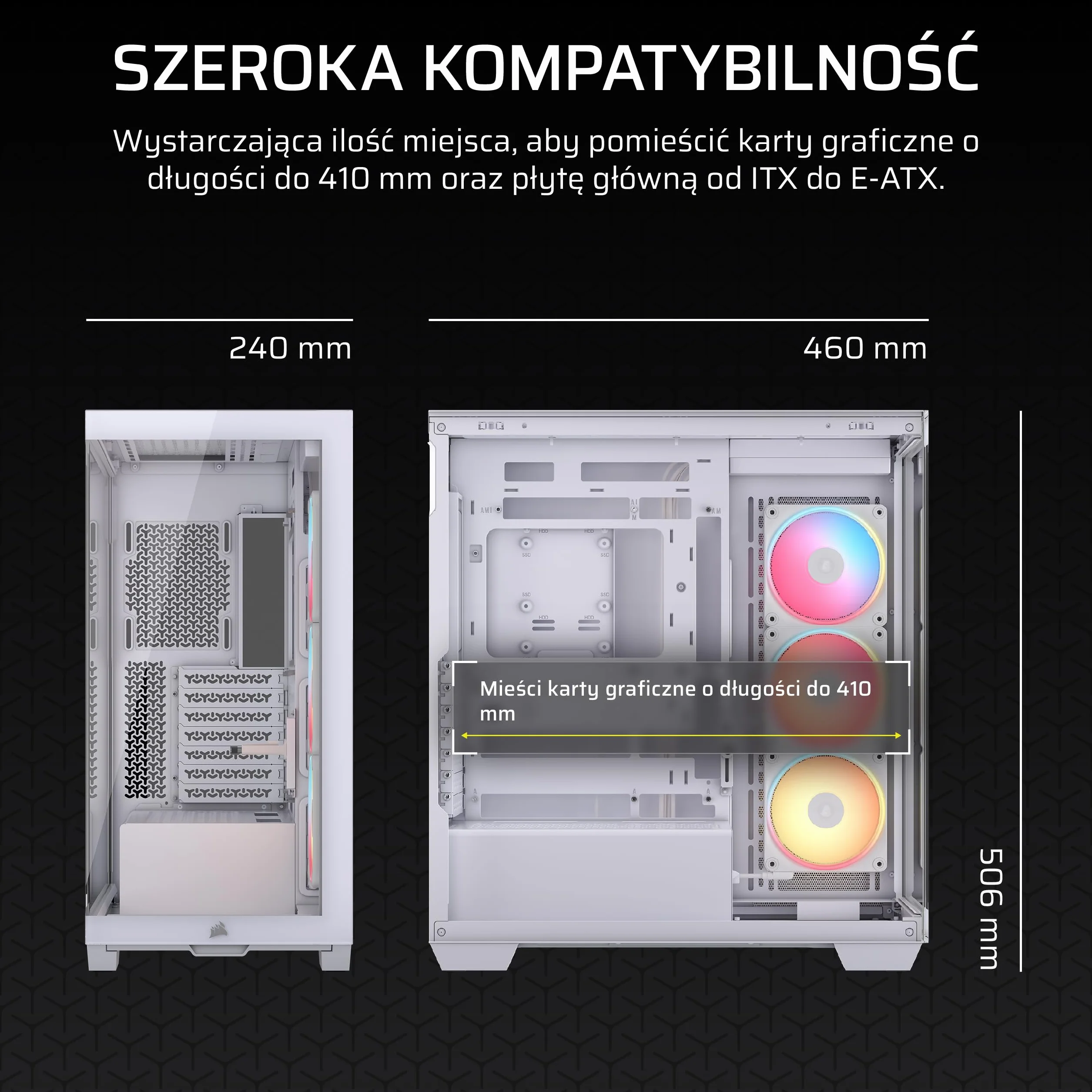 CORSAIR 3500X LX-R RGB iCUE LINK Obudowa PC Mid-Tower z wentylatorami LX120-R RGB