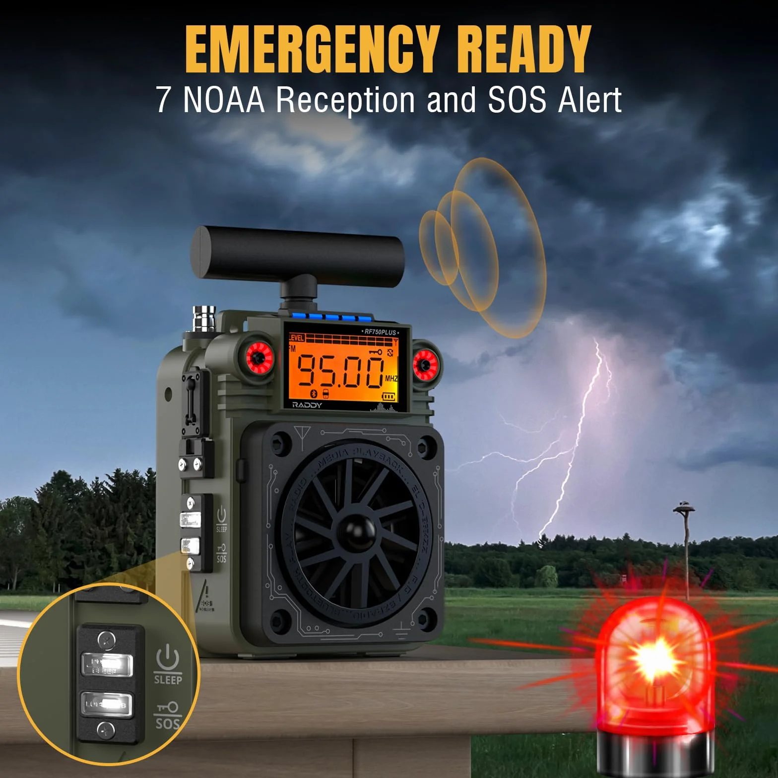 Raddy RF750 Plus AM FM SW radio krótkofalowe przenośne z aplikacją 297 stacji wymienny akumulator