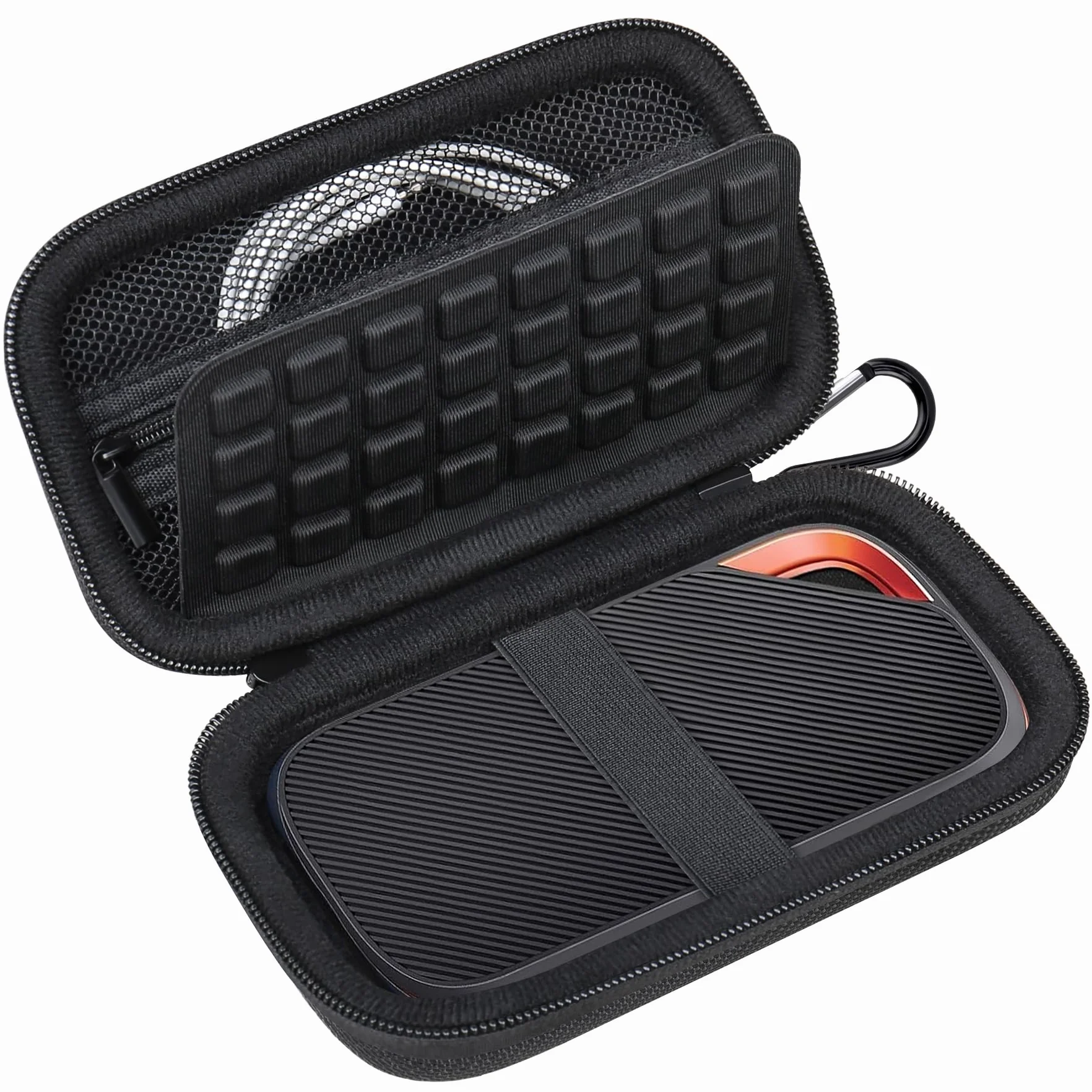 Lacdo Twarda Obudowa dla SanDisk Extreme Pro USB4 Portable SSD 2TB 4TB USB-C EVA Wodoodporna Torba Podróżna Czarny