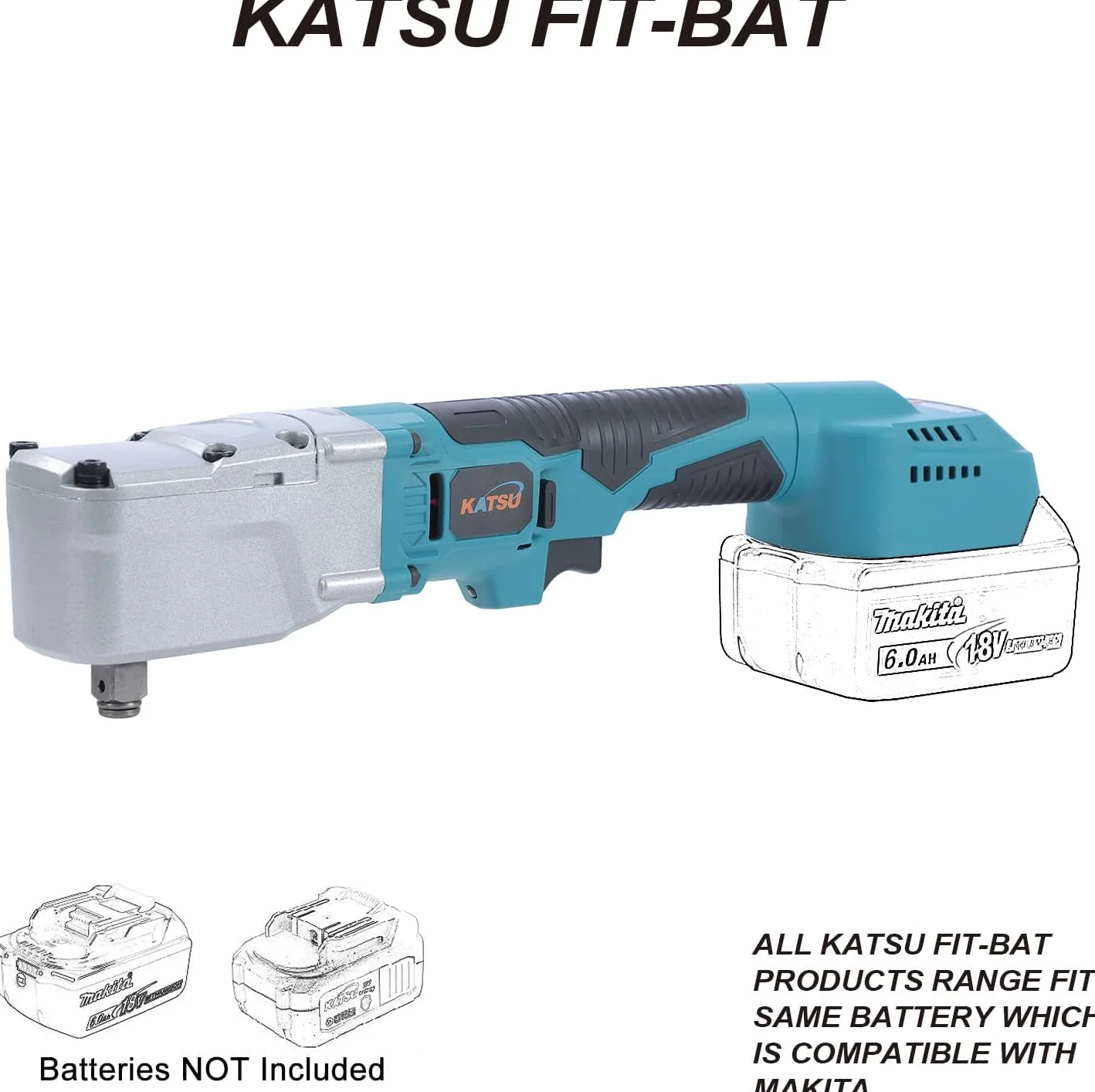 KATSU FIT-BAT 21 V bezszczotkowy bezprzewodowy klucz udarowy kątowy 1/2 cala 620 N.M akumulator litowo-jonowy elektryczny klucz udarowy z silnikiem bezszczotkowym, bez baterii lub ładowarki 102480