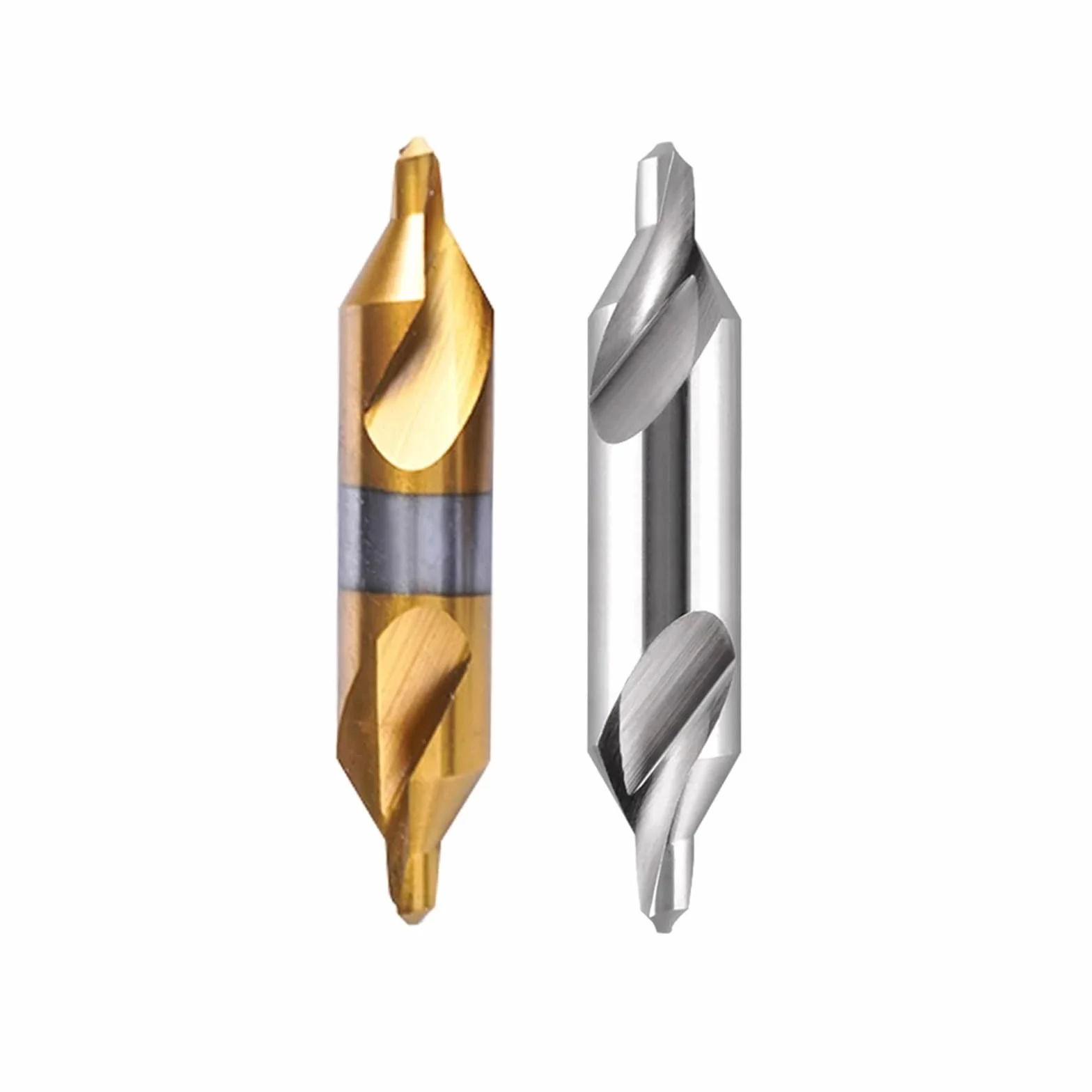 Wiertła centrujące HSS, Wiertło centrujące typu A HSS Ti-plated Kobaltowe rowki spiralne ze stali nierdzewnej Opakowanie 5 szt. A1.0 do A6(HSS TiN Coated,A2.5 (6MM)-10PCS)