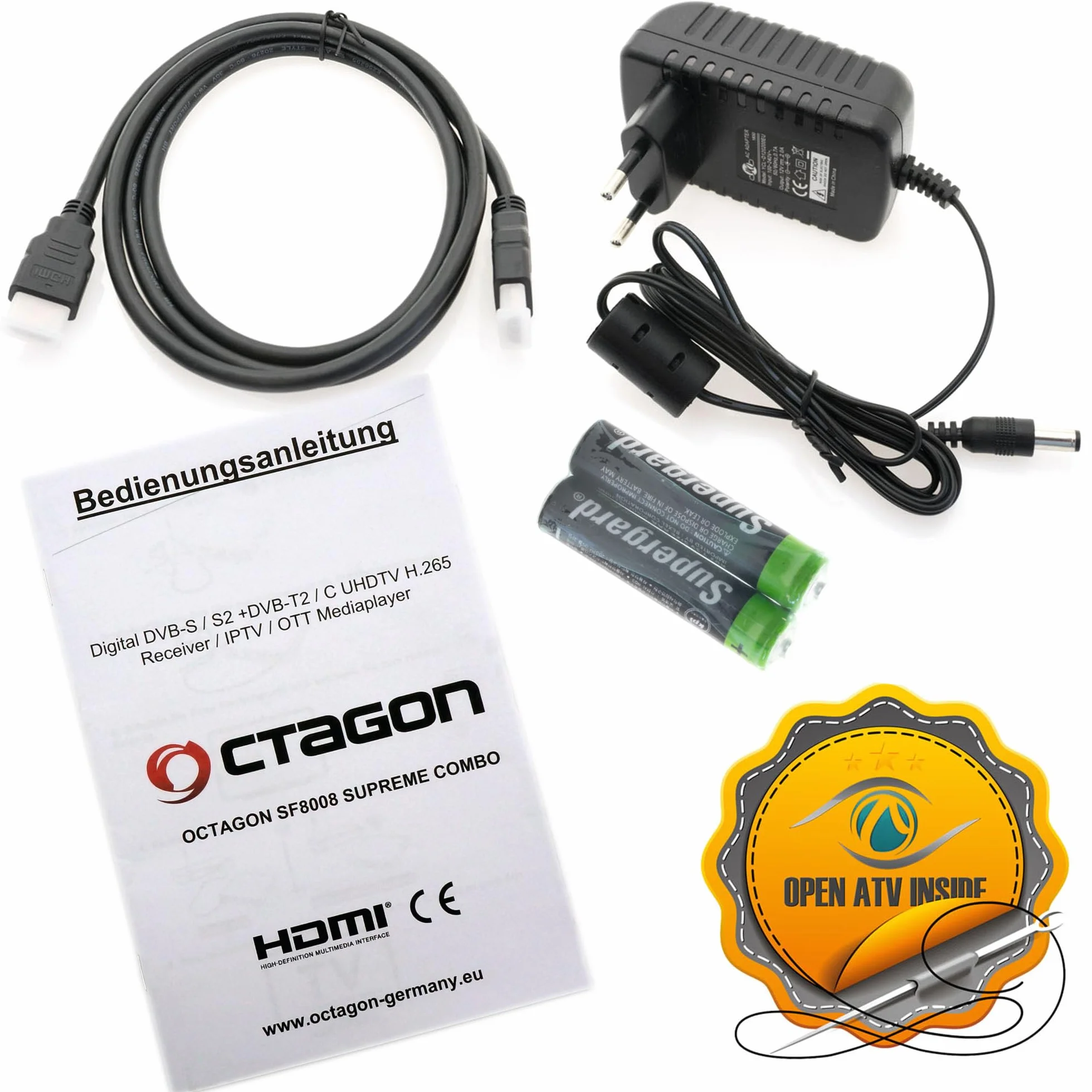 Octagon SF8008 4K Combo Supreme odbiornik telewizyjny DVB-T2/kablowy E2 Linux Smart TV Box 2.4/5G Dual-Band WiFi 500 GB SSD M.2