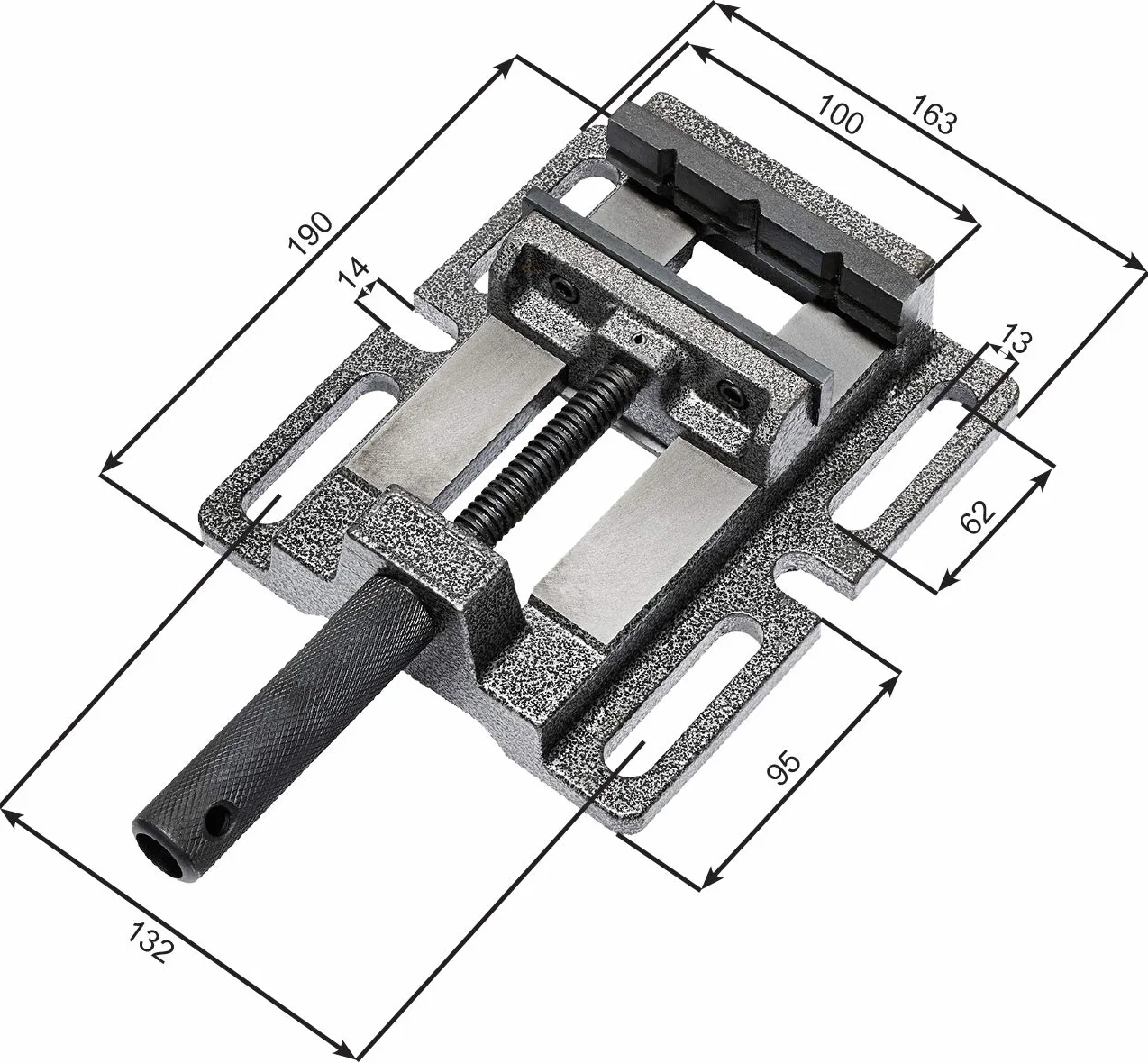 WABECO Imadło maszynowe, 100 mm, imadło do wiertarki, stół warsztatowy, imadło
