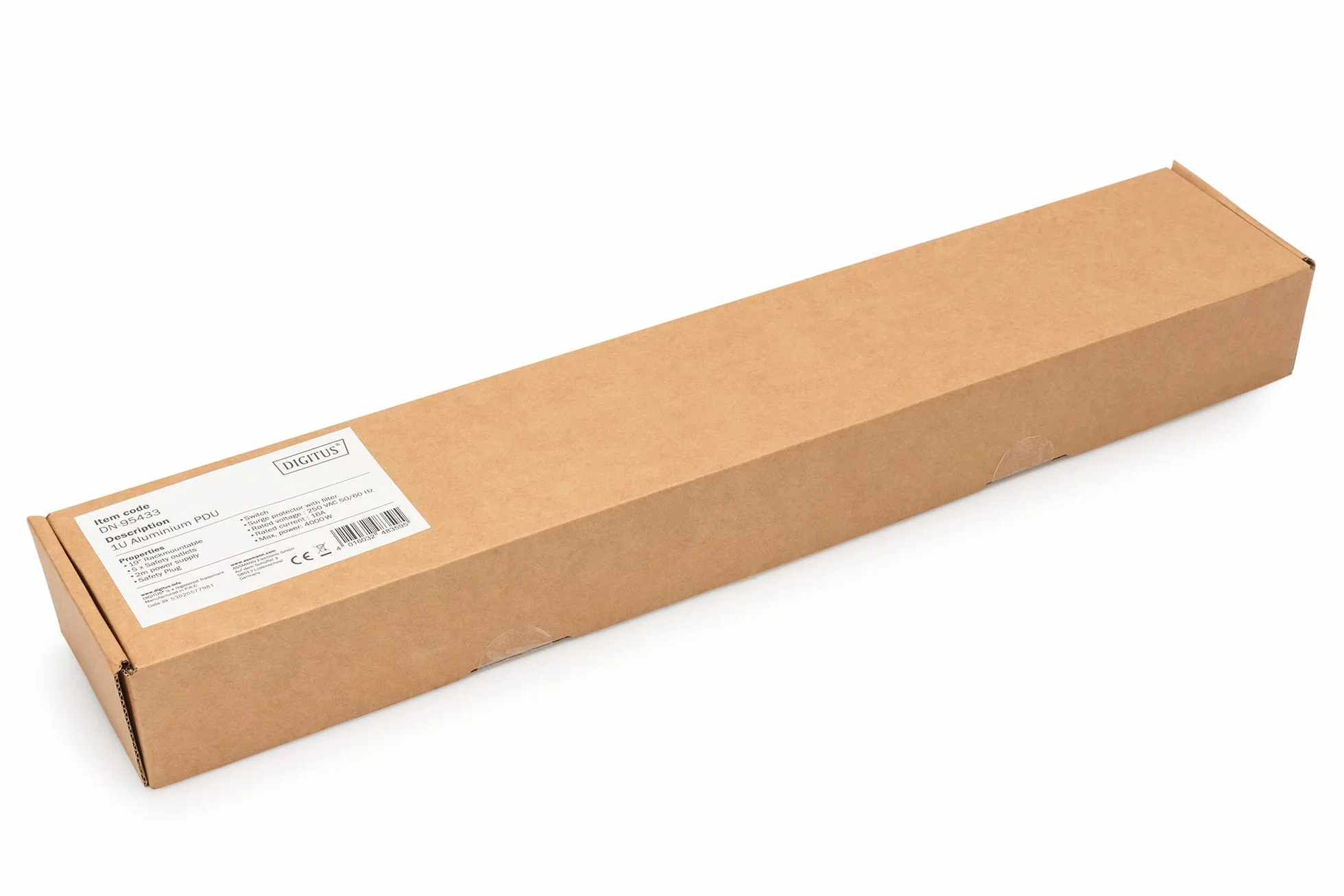 Listwa zasilająca DIGITUS 19" – 5 gniazd – 1U – z filtrem sieciowym, zabezpieczeniem przeciwprzepięciowym, wyłącznikiem – 230 V AC 50/60 Hz – 16 A – 3600 W – do szaf sieciowych i serwerowych 19”