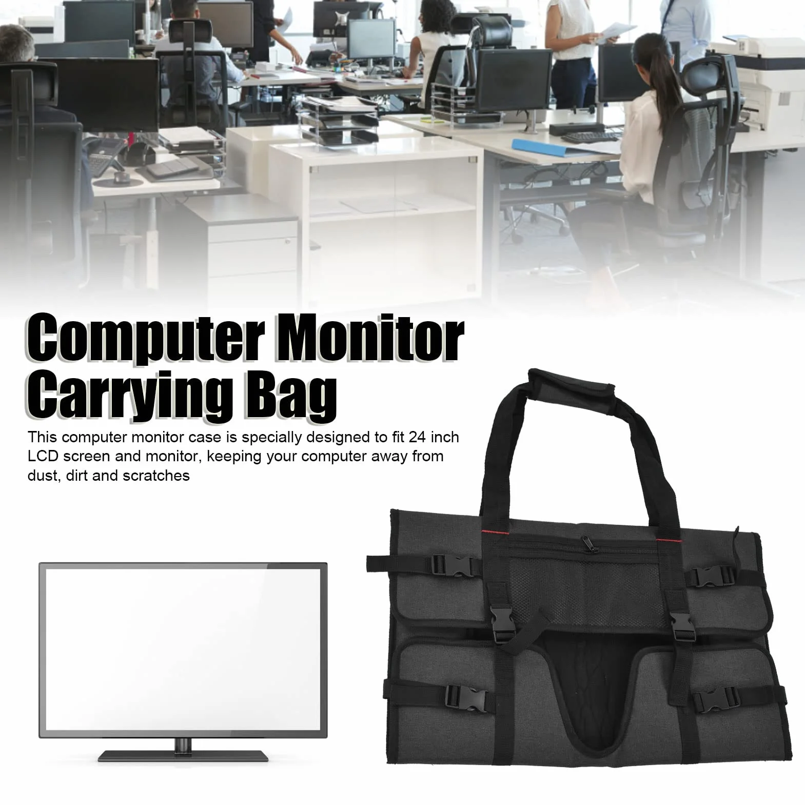Futerał ochronny do monitora komputerowego 24 cali, przenośna torba do LCD