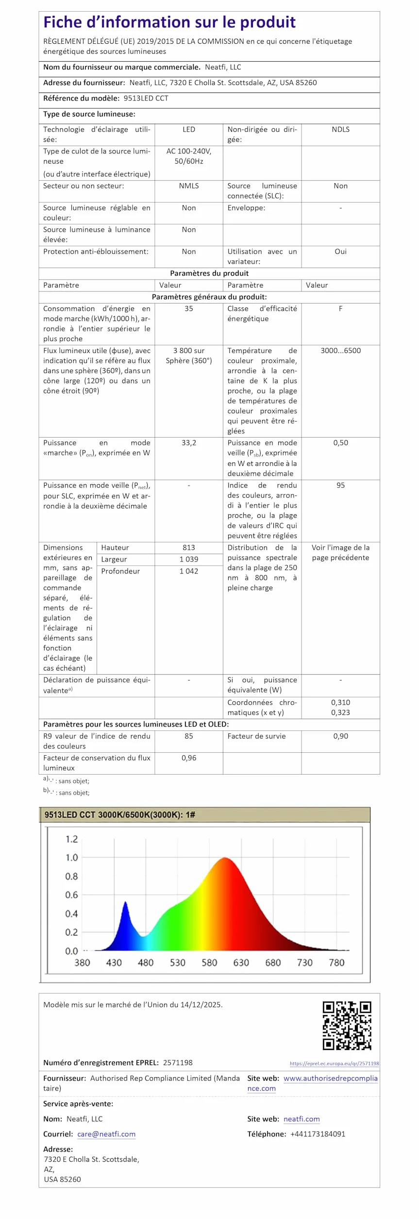 Neatfi lampa biurkowa LED 3 000 lumenów, regulowana lampa biurkowa z 360 diodami LED SMD, 30 W, CRI 95, regulowana temperatura barwowa do domu i biura (CCT z Zaciskiem, Biały, 112 CM)