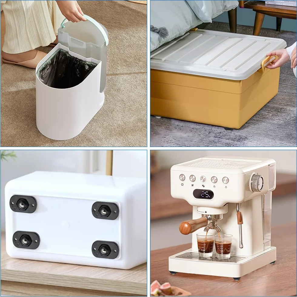 16 sztuk samoprzylepnych mini kółek obrotowych o 360 stopni, samoprzylepne kółka kulkowe do mebli, samoprzylepne kółka Mini obrotowe koła, do kosza, pudełka do przechowywania, małych urządzeń (czarny)