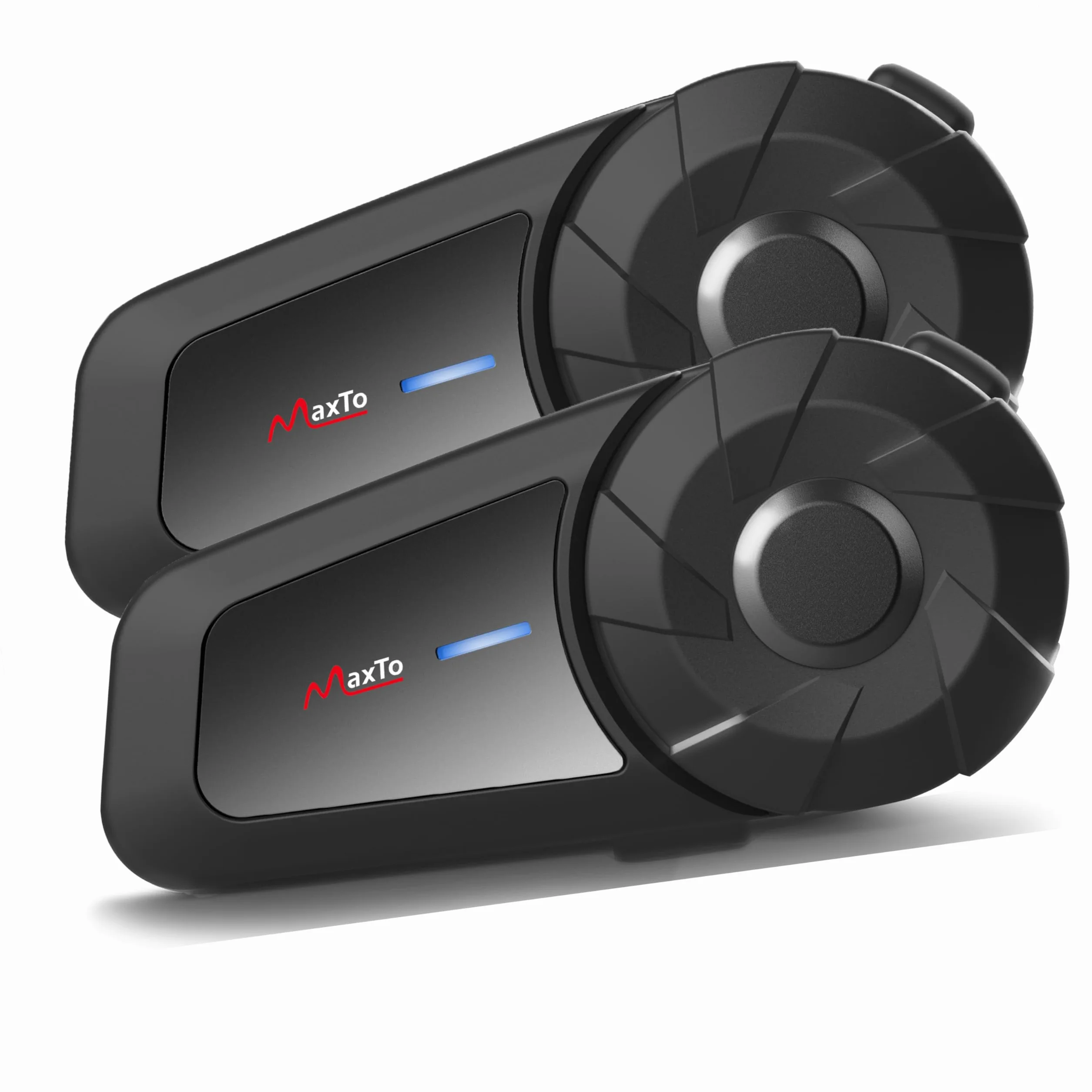 Maxto Motocyklowy zestaw słuchawkowy Bluetooth,MX1 2 Riders, uniwersalne systemy komunikacji interkomowej,dźwięk stereo HiFi, wodoodporność IPX6,sterowanie muzyką, kask motocyklowy głośnik(2pack)