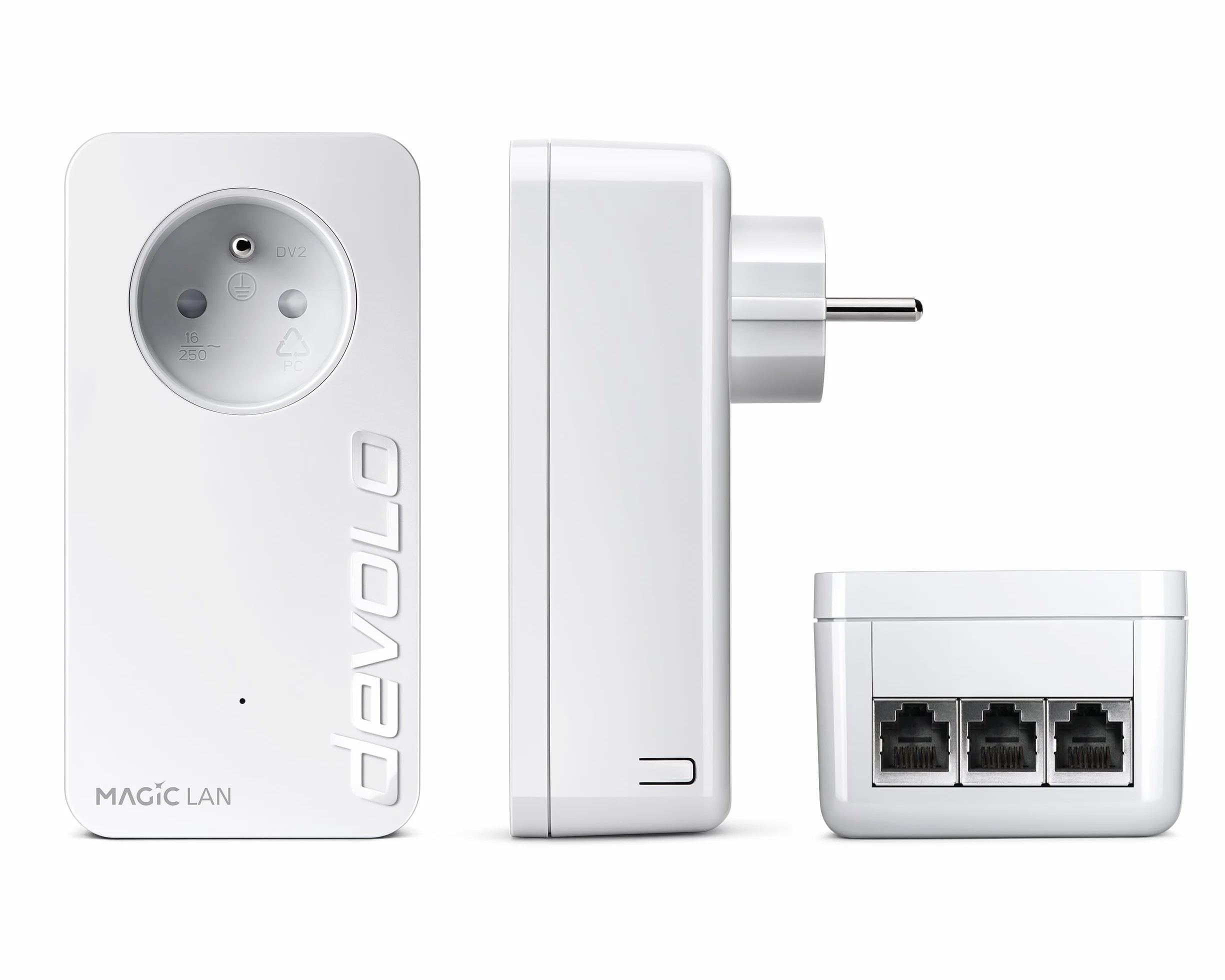 devolo Magic 2 LAN triple Starter Kit Powerline LAN 2400 Mbit/s 3x Gigabit LAN biały