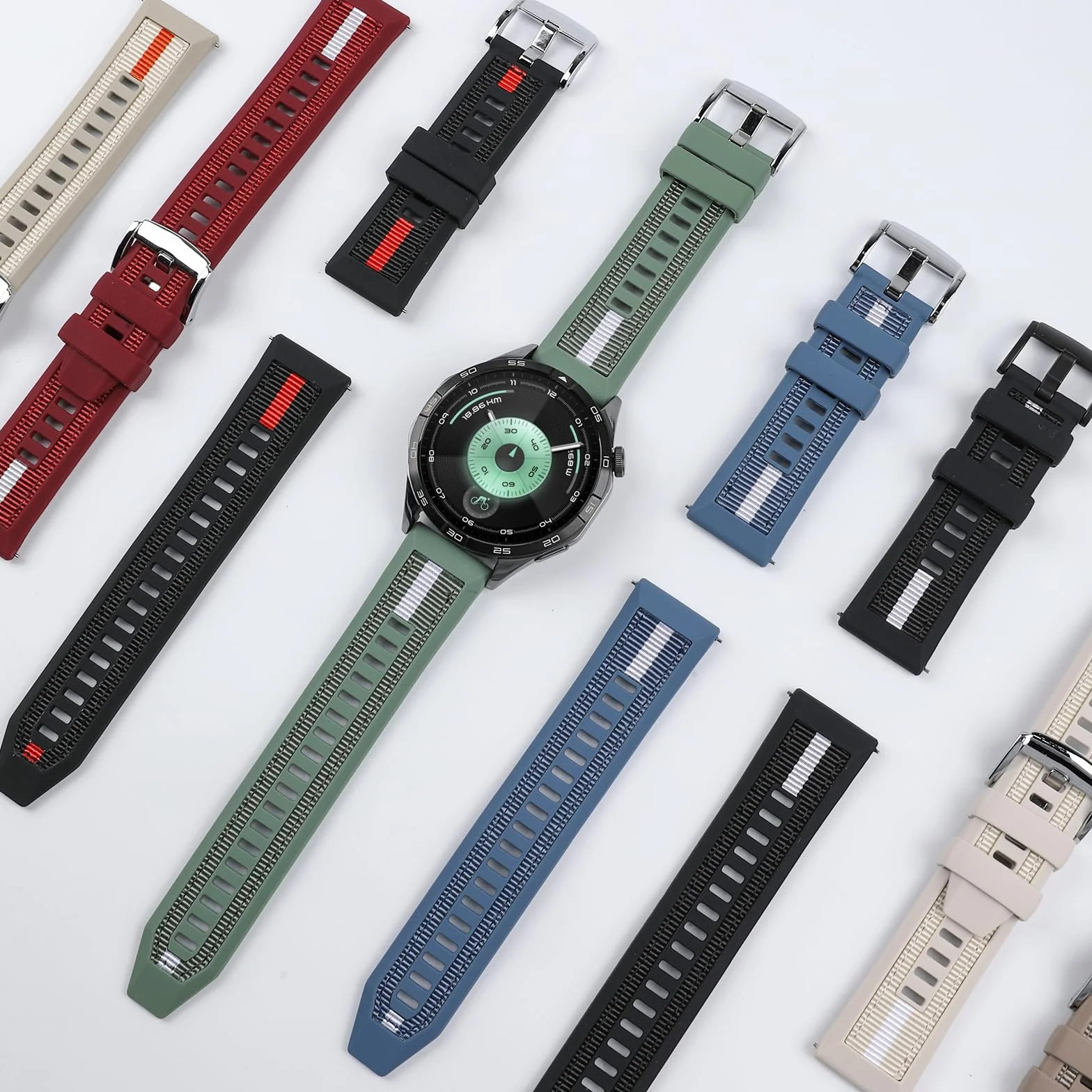 Pasek 22 mm do Huawei Watch GT5 46 mm Pro GT6 GT6 Pro GT3 GT4 GT3 Pro GT2 GT2e Ultimate Quick Release nylonowy silikonowy