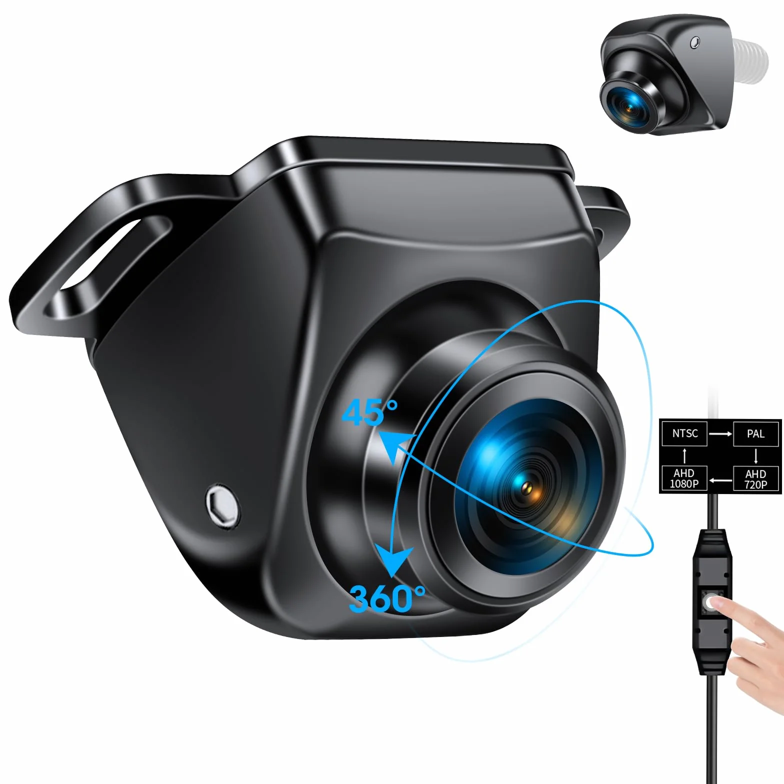 Kamera cofania 360° AHD 1080P uniwersalna DC 12V-24V do samochodu Van SUV