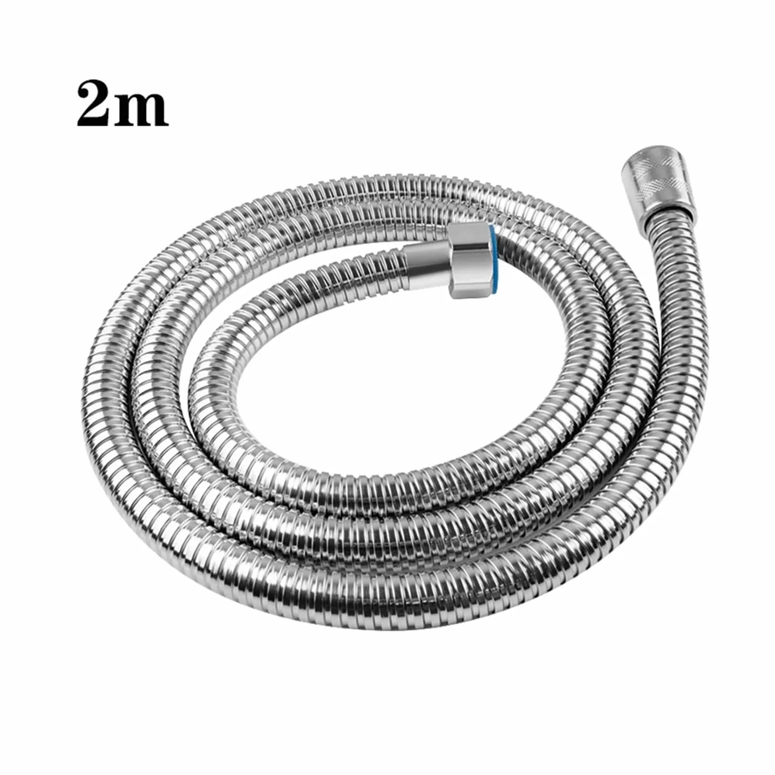Elastyczny wąż prysznicowy ze stali nierdzewnej 2 m – rozciągliwa czarna i srebrna rura hydrauliczna do toalety i akcesoriów łazienkowych 1/5.1 cm przyłącze i łatwa instalacja