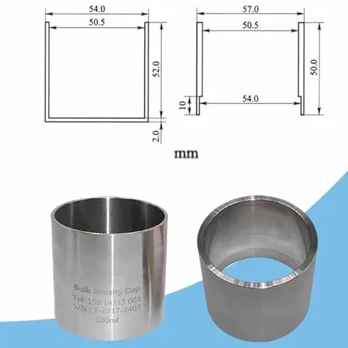 Naturalny miernik gęstości układania w stos, tester gęstości proszku ze stali nierdzewnej, pojemność 100 ml, błąd ± 0,1 ml, dokładny pomiar, do produktów farmaceutycznych