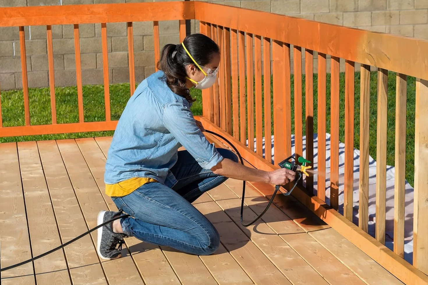 WAGNER System natryskowy Airless Control 150 M do kolor ściany, lakiery, glazura, drewna i ochrona antykorozyjna wewnątrz i na zewnątrz, 0-900ml/min, 110bar, pojemność pojemnika 5500ml, wąż 7,5m