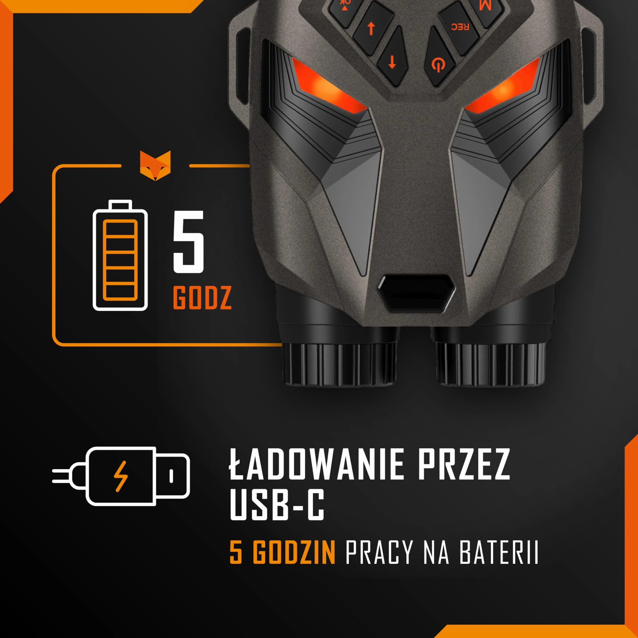 Nightfox Ember Okulary Noktowizyjne Lornetka na Podczerwień 4x Powiększenie 250m 4K