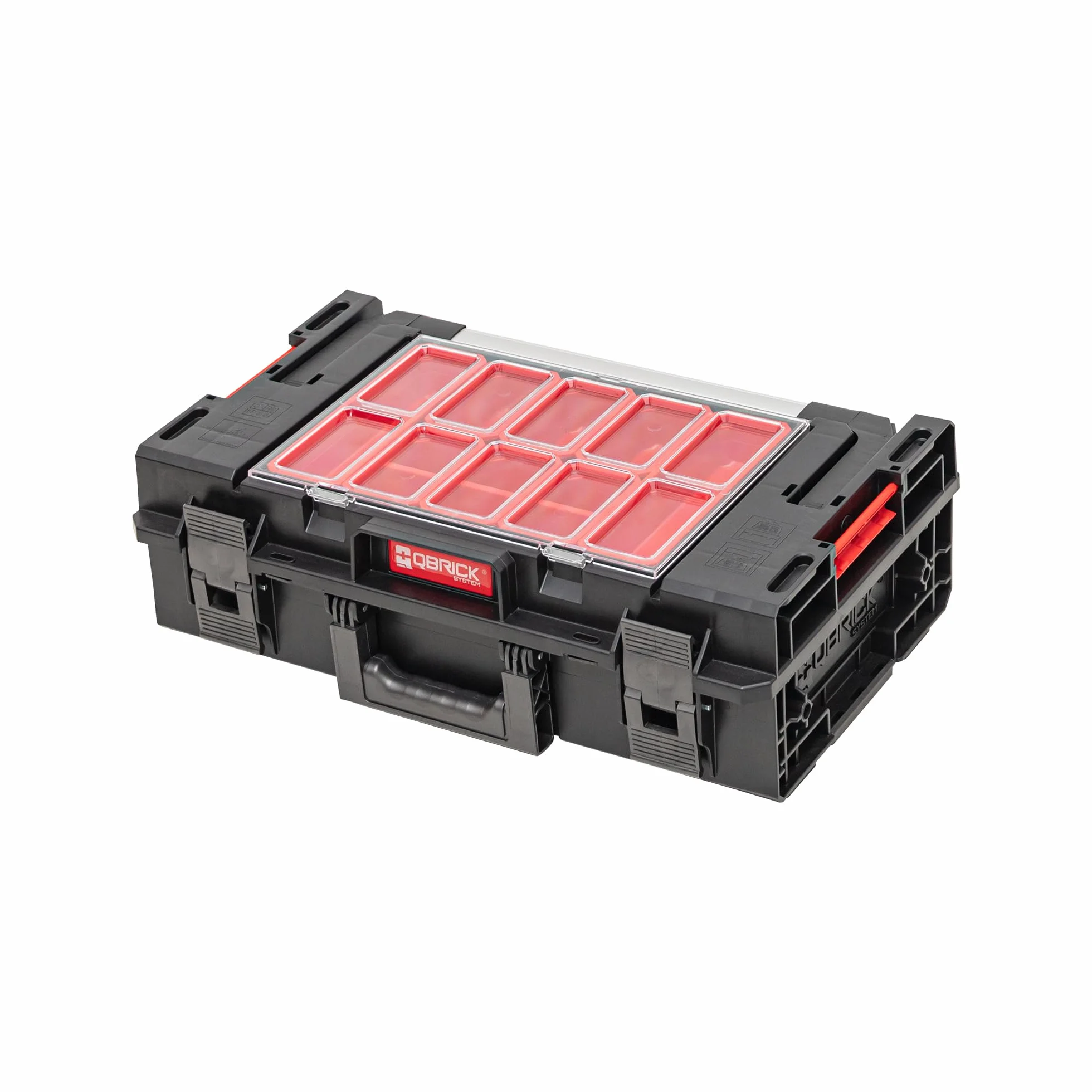 Qbrick System Skrzynka narzędziowa skrzynka narzędziowa pusta skrzynka na narzędzia pojemnik pojemnik ONE 200 2.0 Expert czarna 585 x 385 x 190 mm