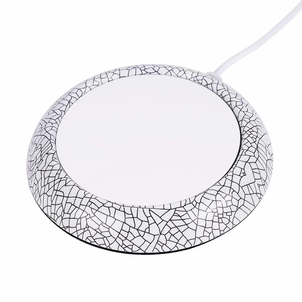 Elektryczny podgrzewacz do kubków USB mata ocieplacz do napojów biuro herbata kawa biała porcelana