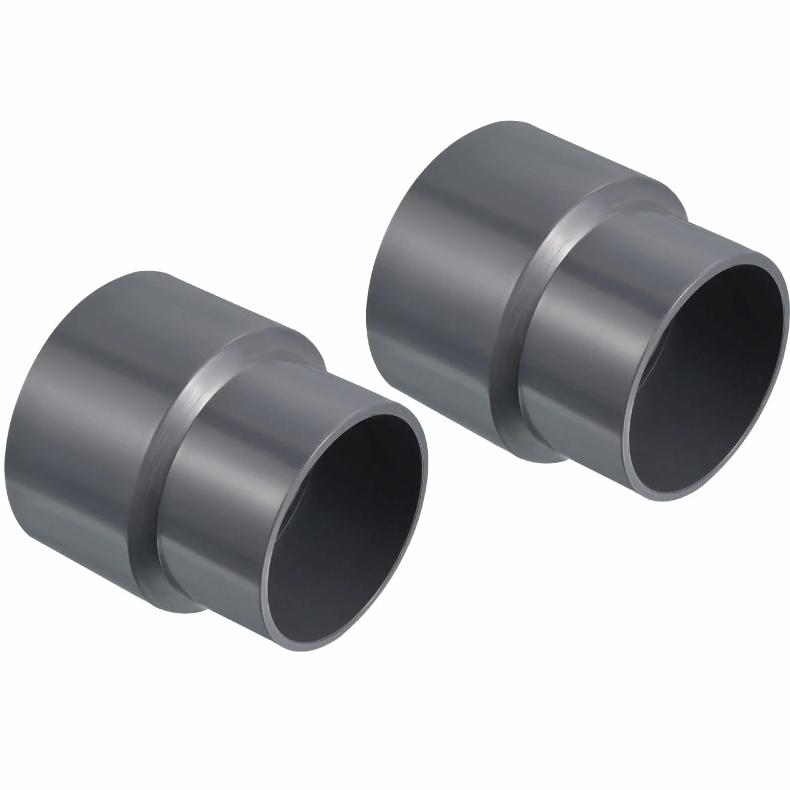 PATIKIL Złączka do rur redukcyjnych PVC 90 x 75 mm, 2-pak proste złącze adaptera sprzęgła, szary