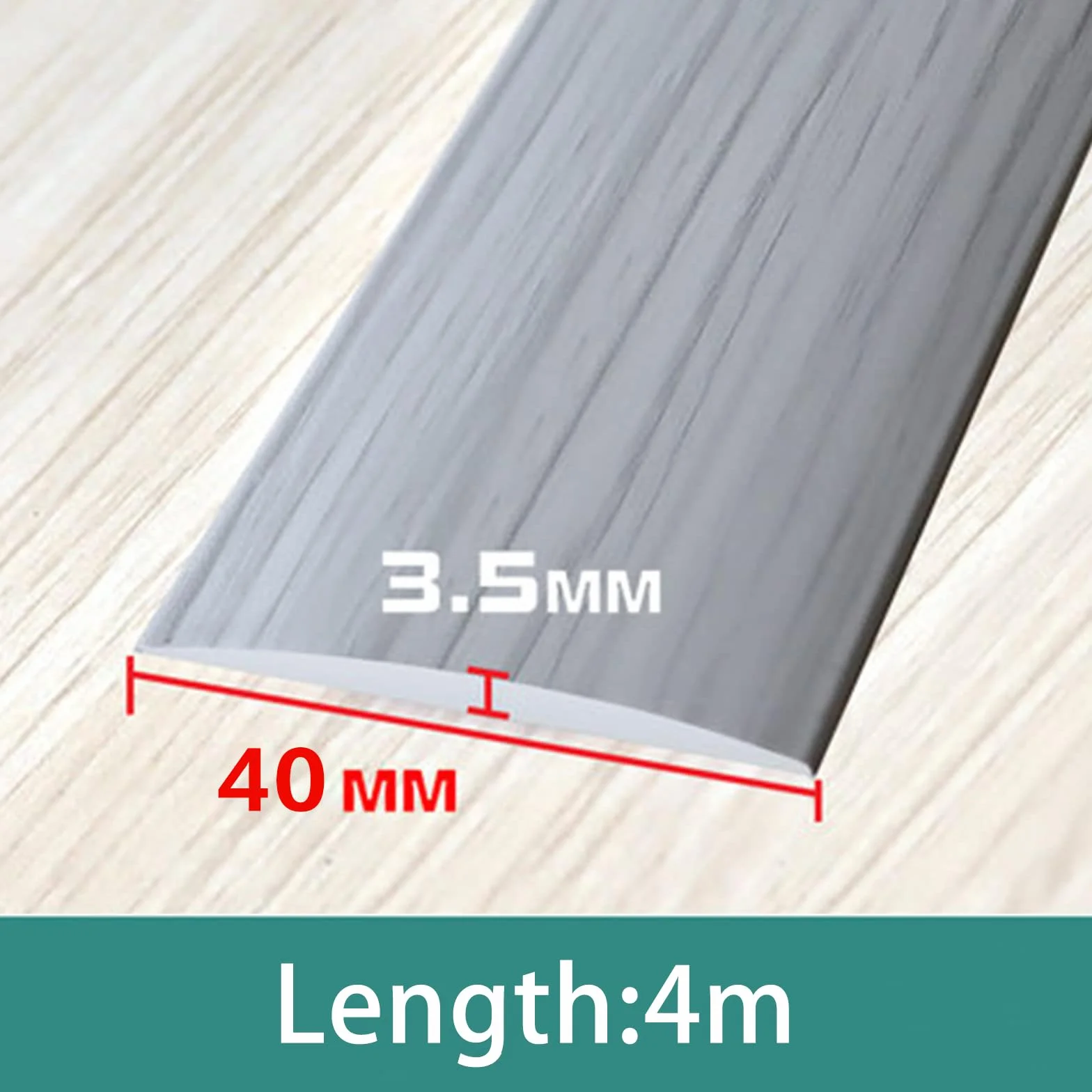 Taśma progowa z PVC 4 m, paski przejściowe podłogi, paski do podłóg laminowanych (4 cm, 4m-Grain de bois de frêne)