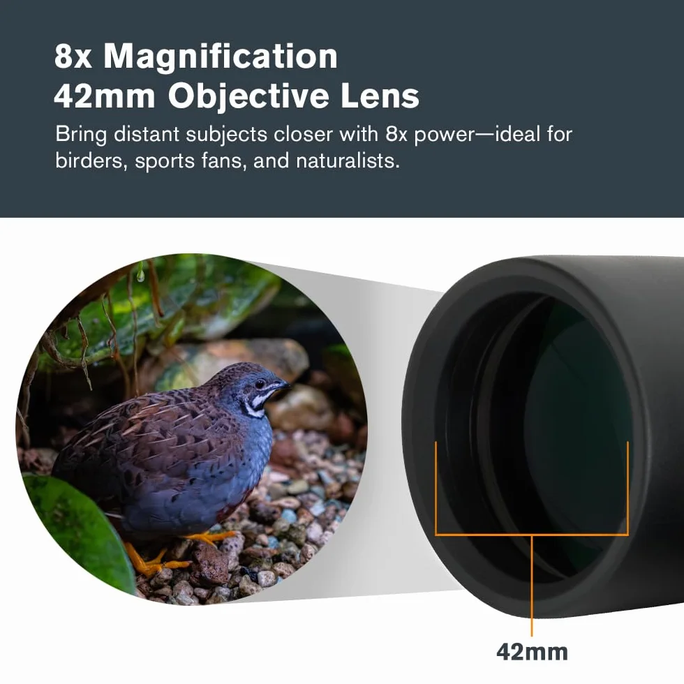 Celestron 71346 Outland X 8x42 Roof Prism Binoculars, Black